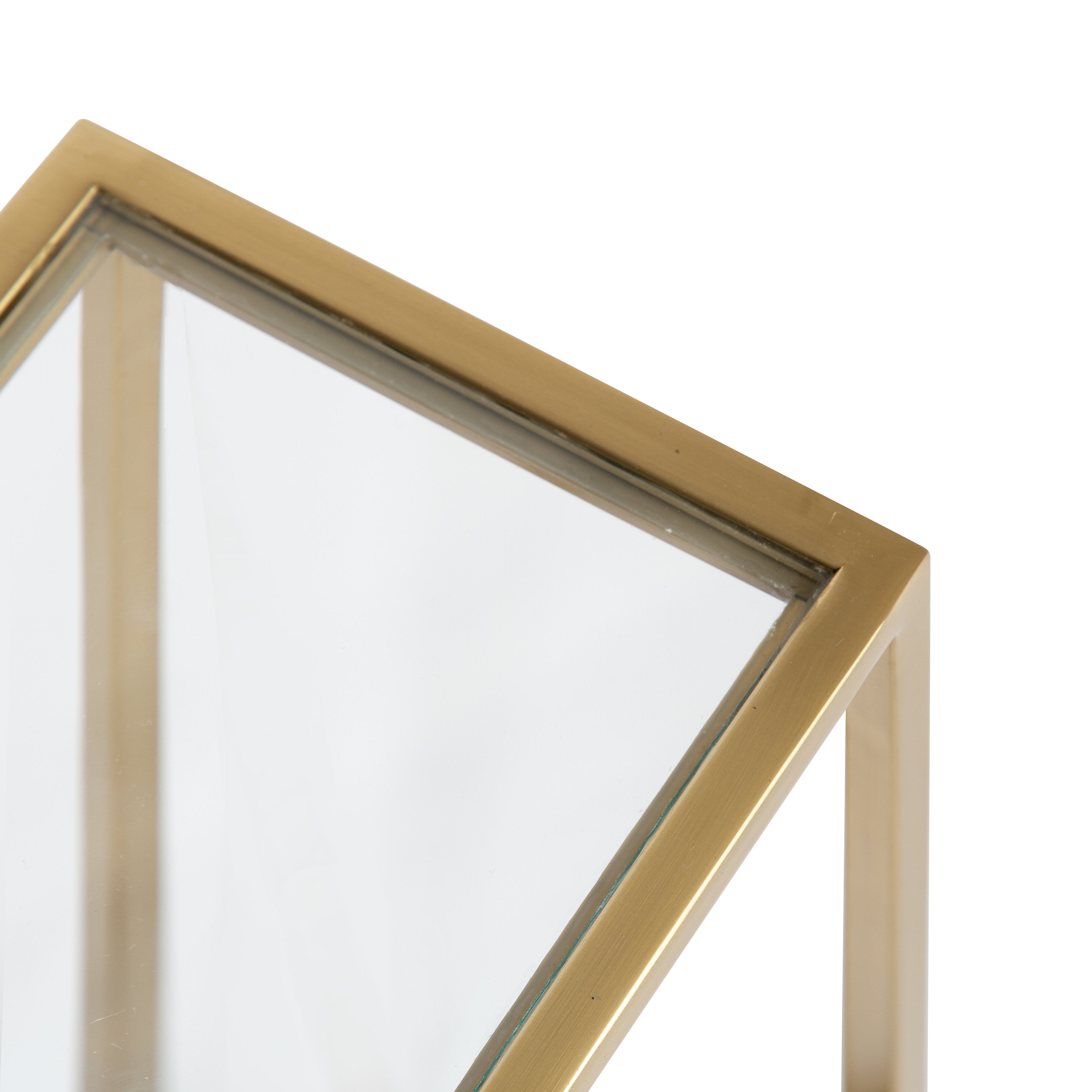 Side Table Clear Gold 7x7x21 4