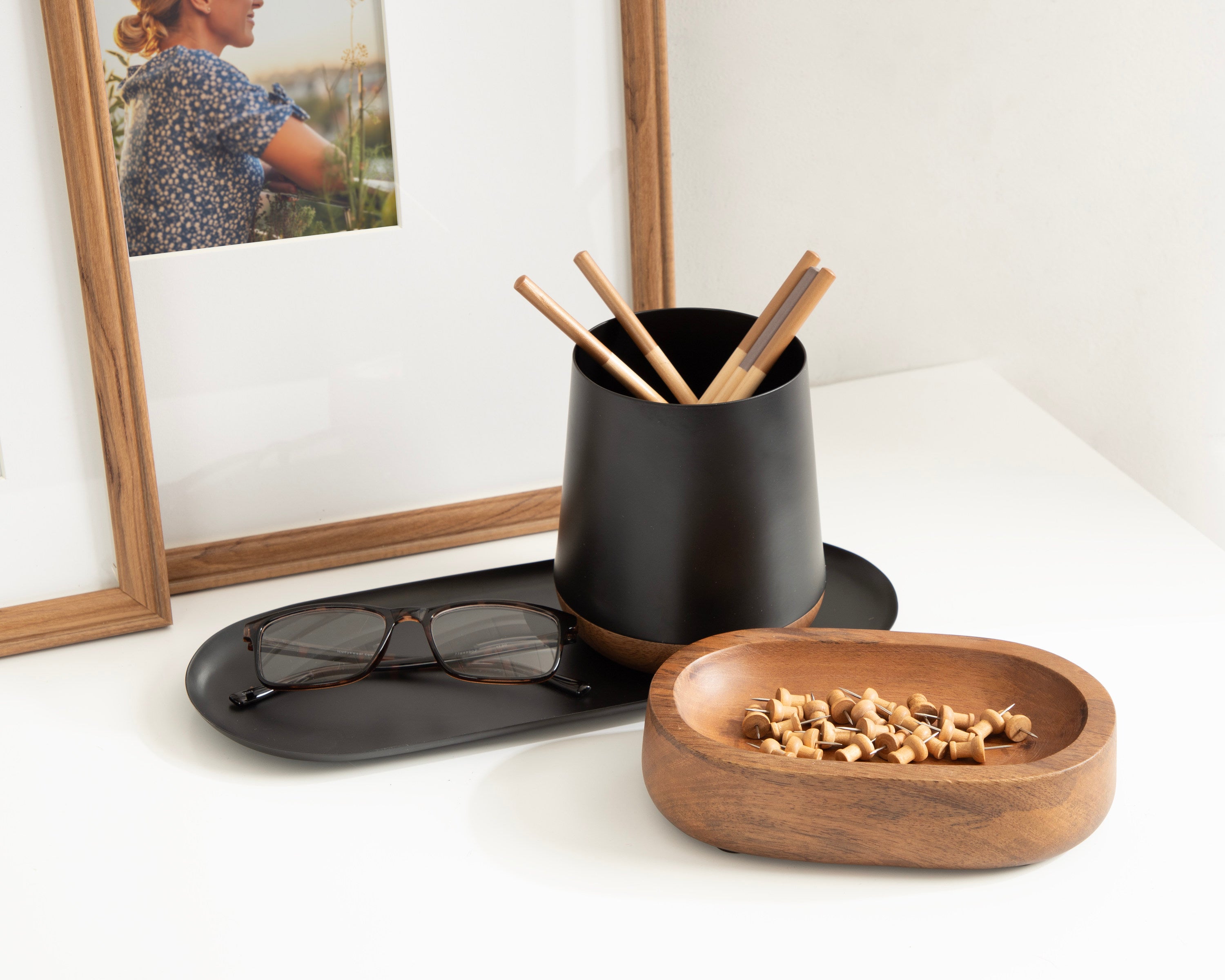 Trinket Storage Black Walnut Brown 3 Piece 8