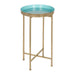 Tea Table Gold Light Teal 14x14x26 1