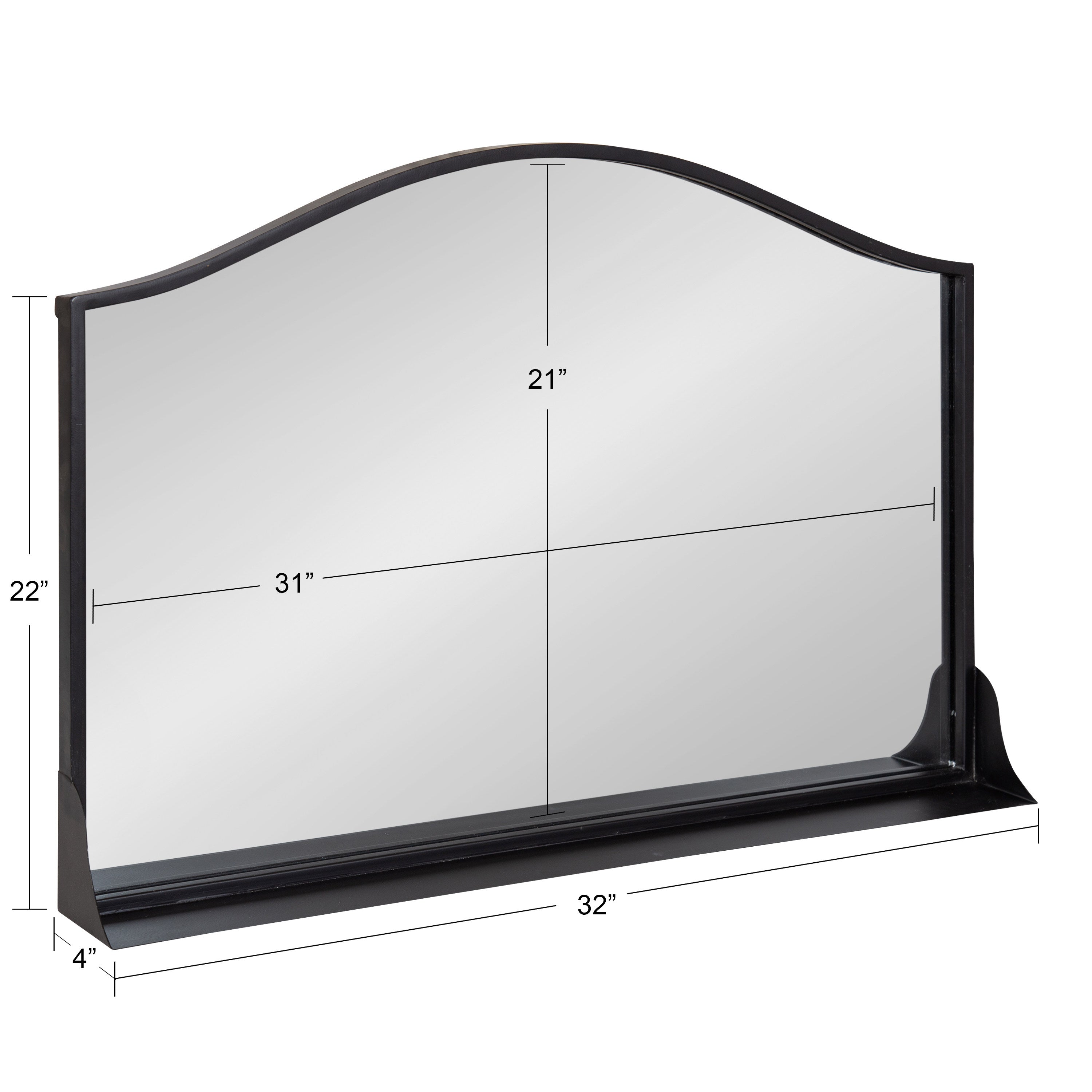 Functional Mirror Black 32x22 5