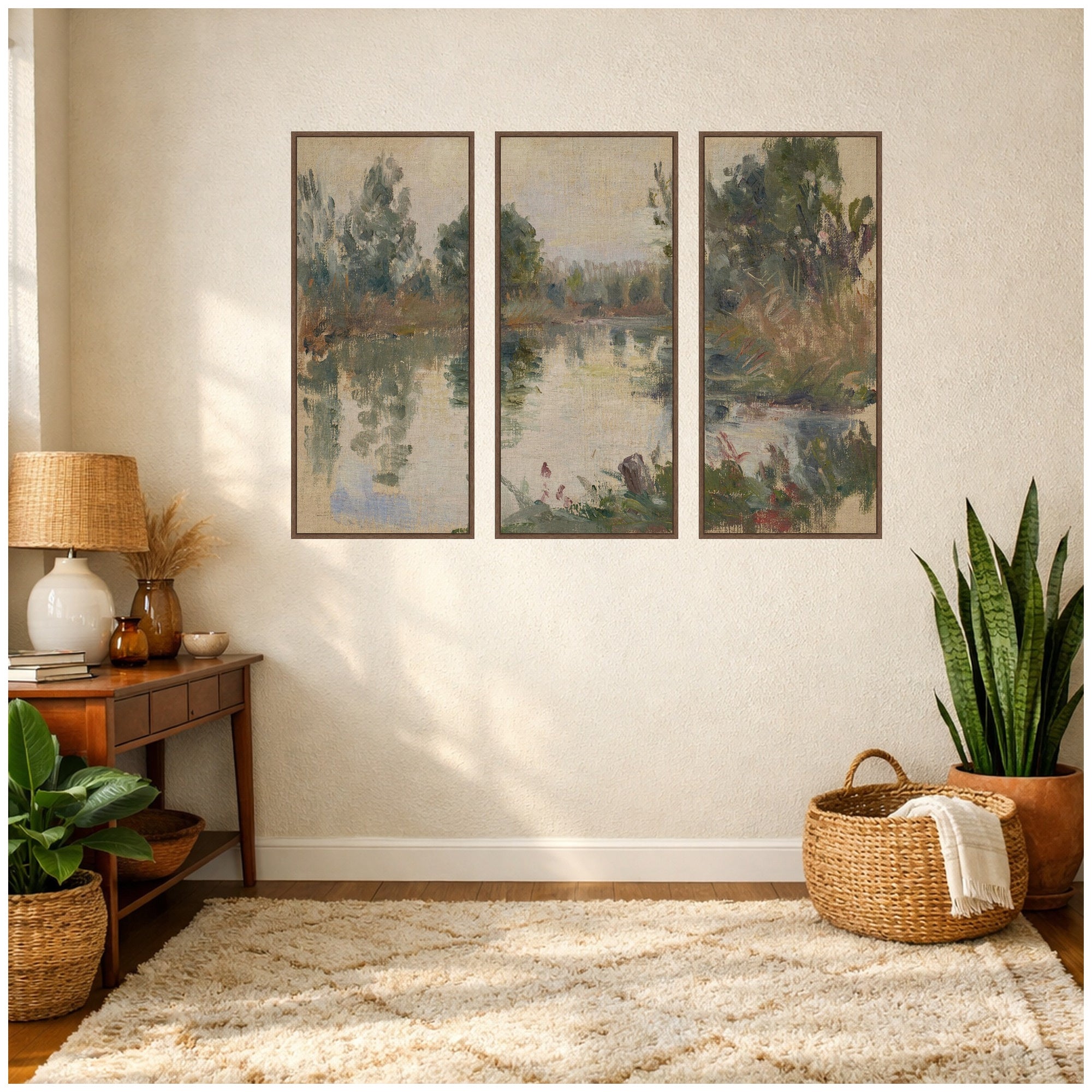 Art Set Sylvie Walnut 3 Piece Set 18x40 6