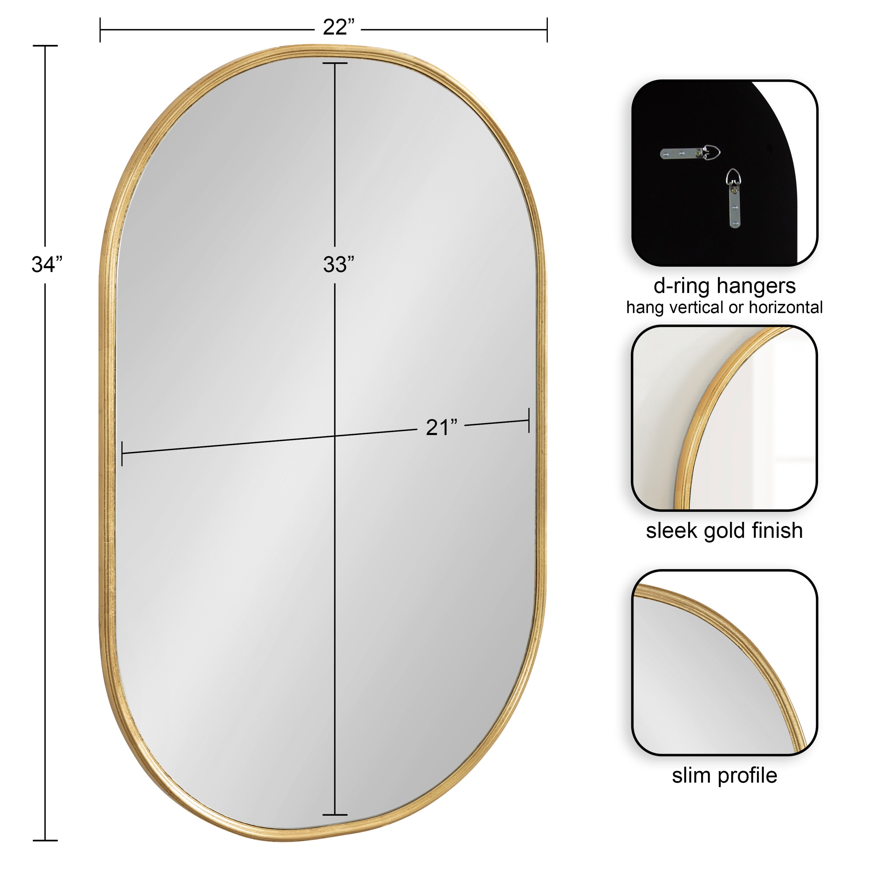 Capsule Mirror Gold 22x34 2