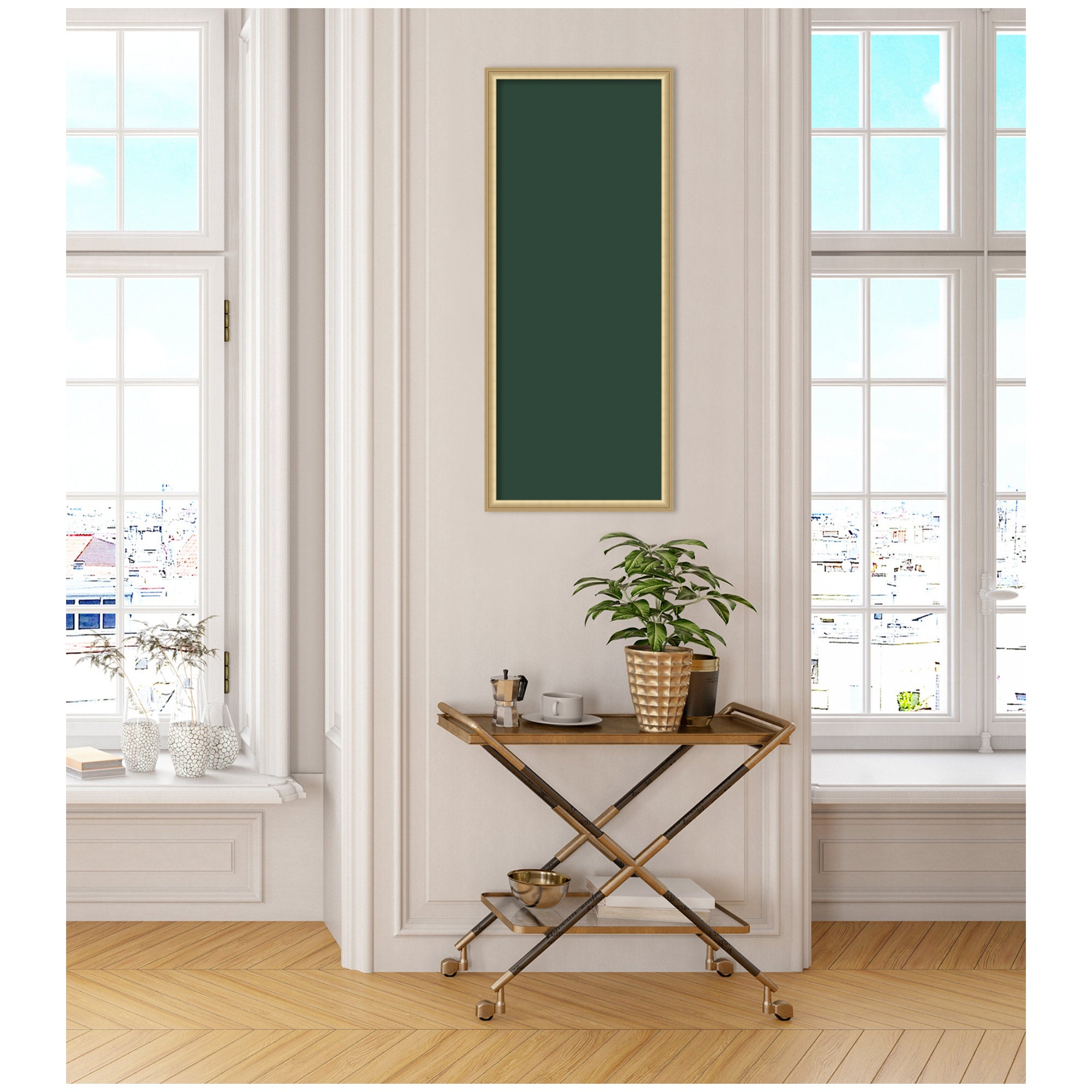 Framed Fabric Pinboard Deep Forest Moss Green Wall Organization