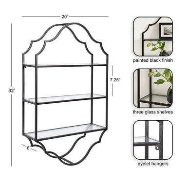 Accent Shelf Black 20x6x32 2