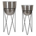 Freestanding Planter Silver Black 2 Piece 3