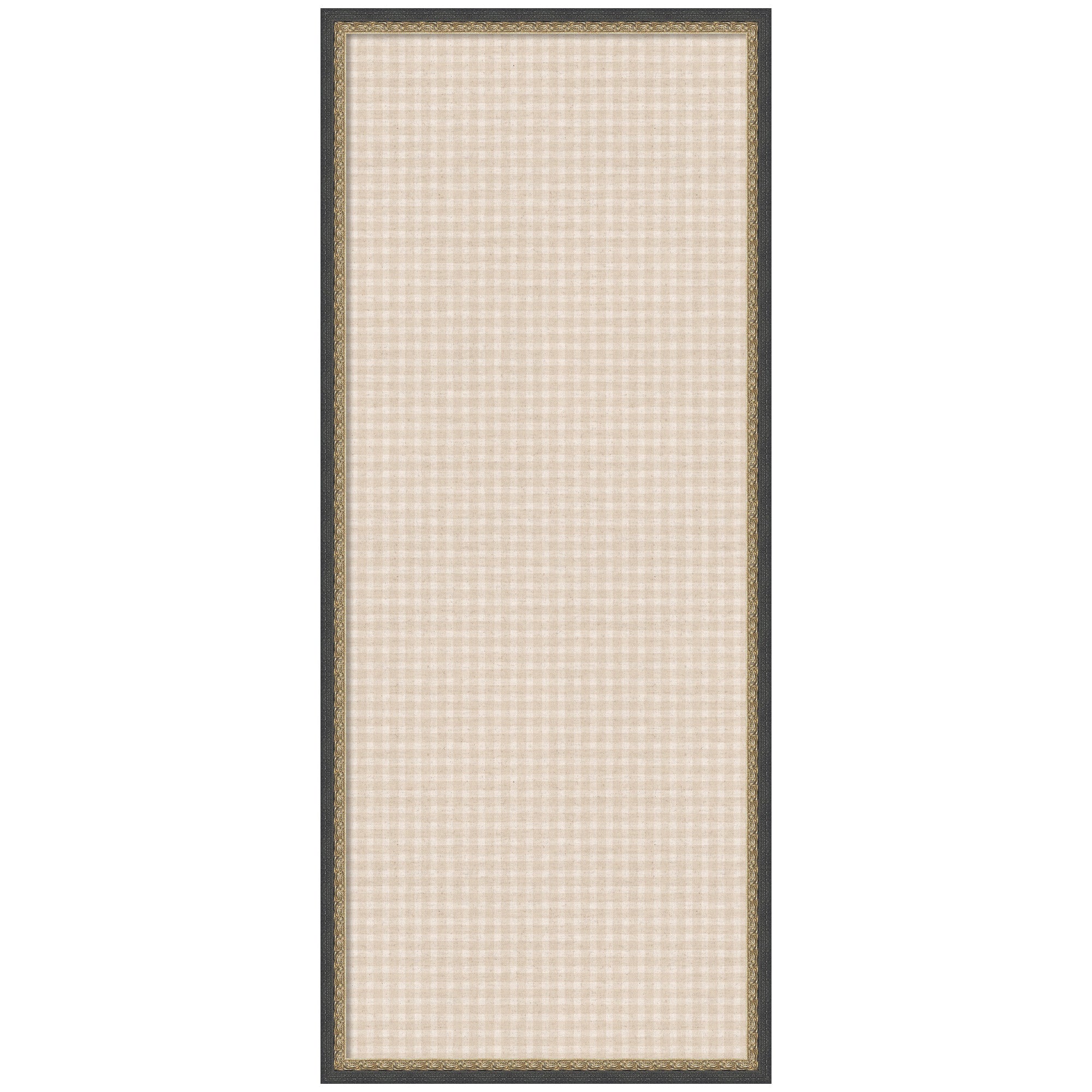 Framed Fabric Pinboard Mini Gingham Neutral Linen Wall Organization