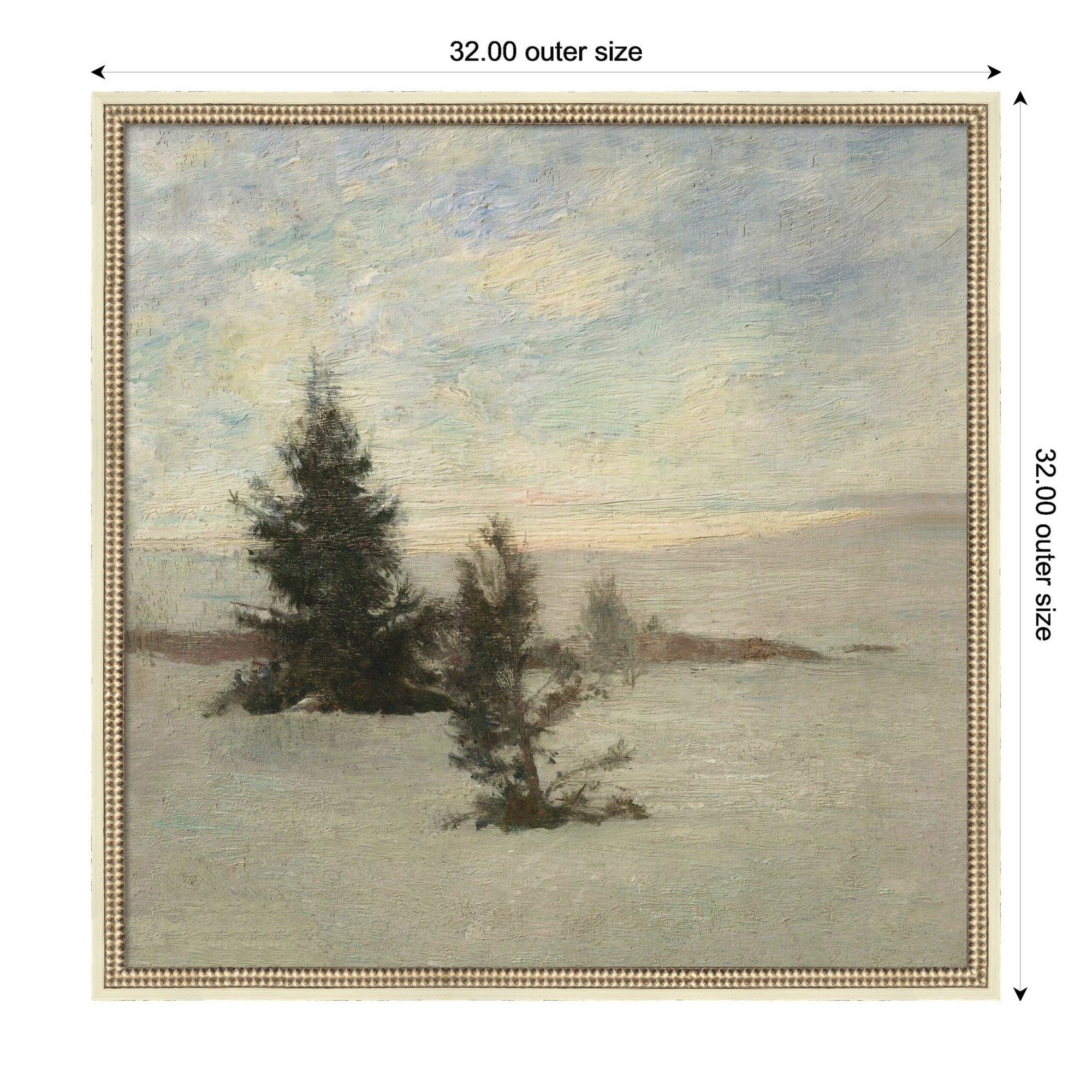 Mounted Canvas Castellan Distressed White 32x32 2