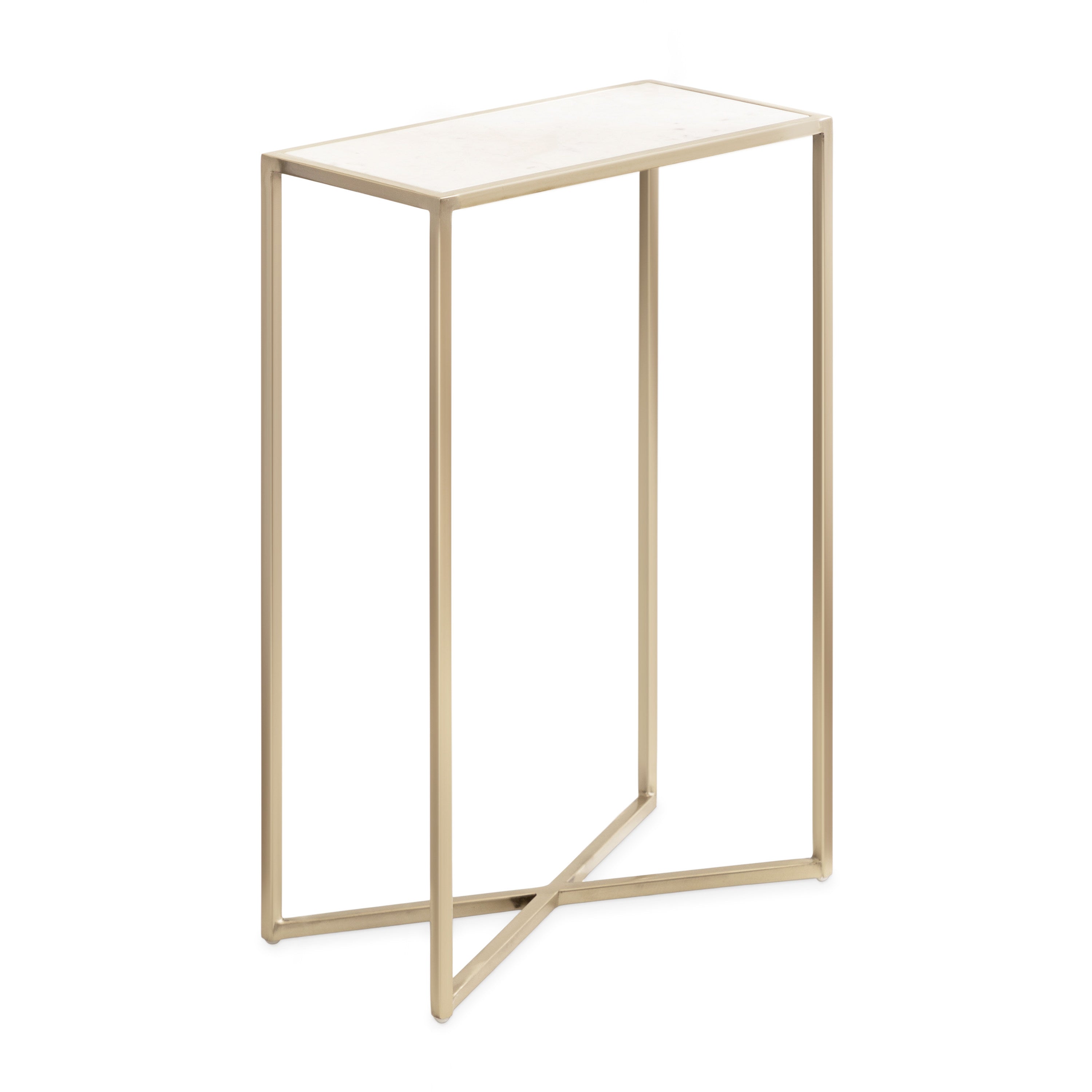 Side Table White Gold 16x8x24 1