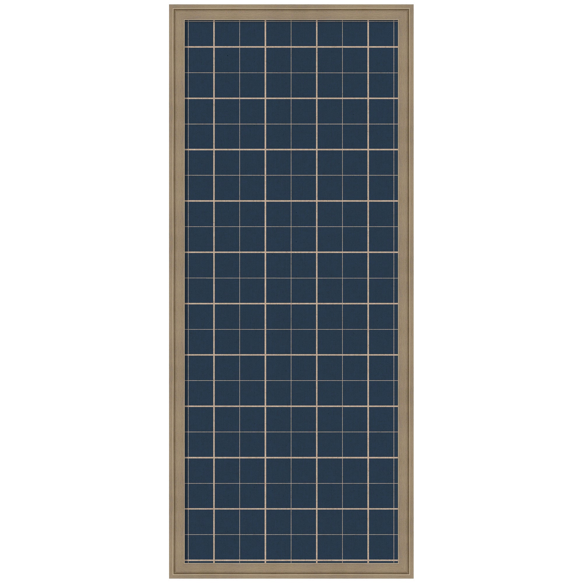 Framed Fabric Pinboard Navy Blue Plaid Wall Organization
