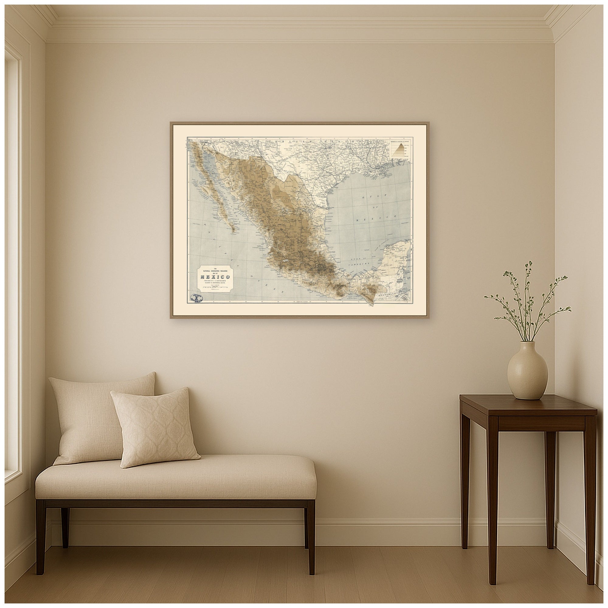 Framed Canvas Sylvie Dark Gold 42x32 5