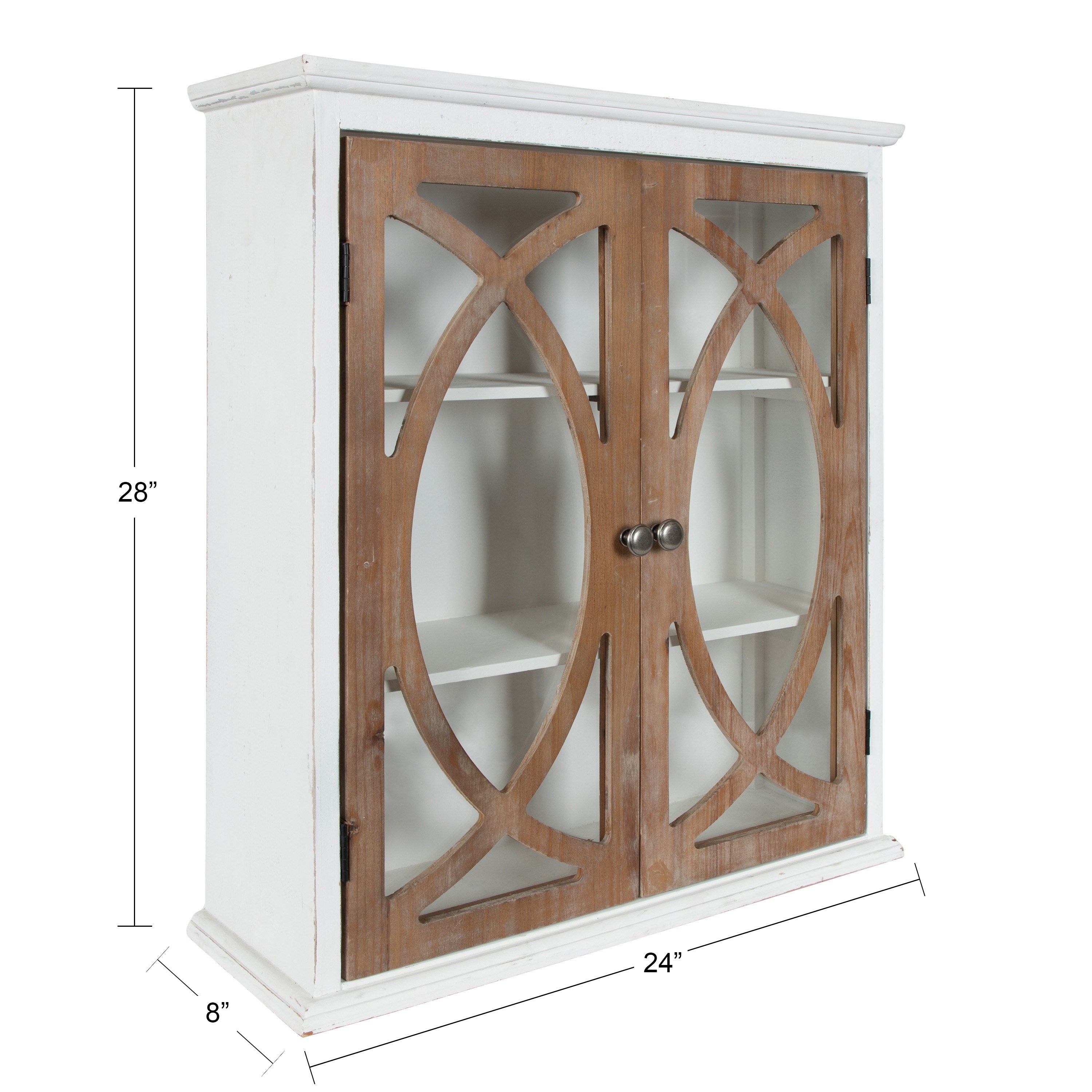 Cabinet 24x8x28 White Brown 2