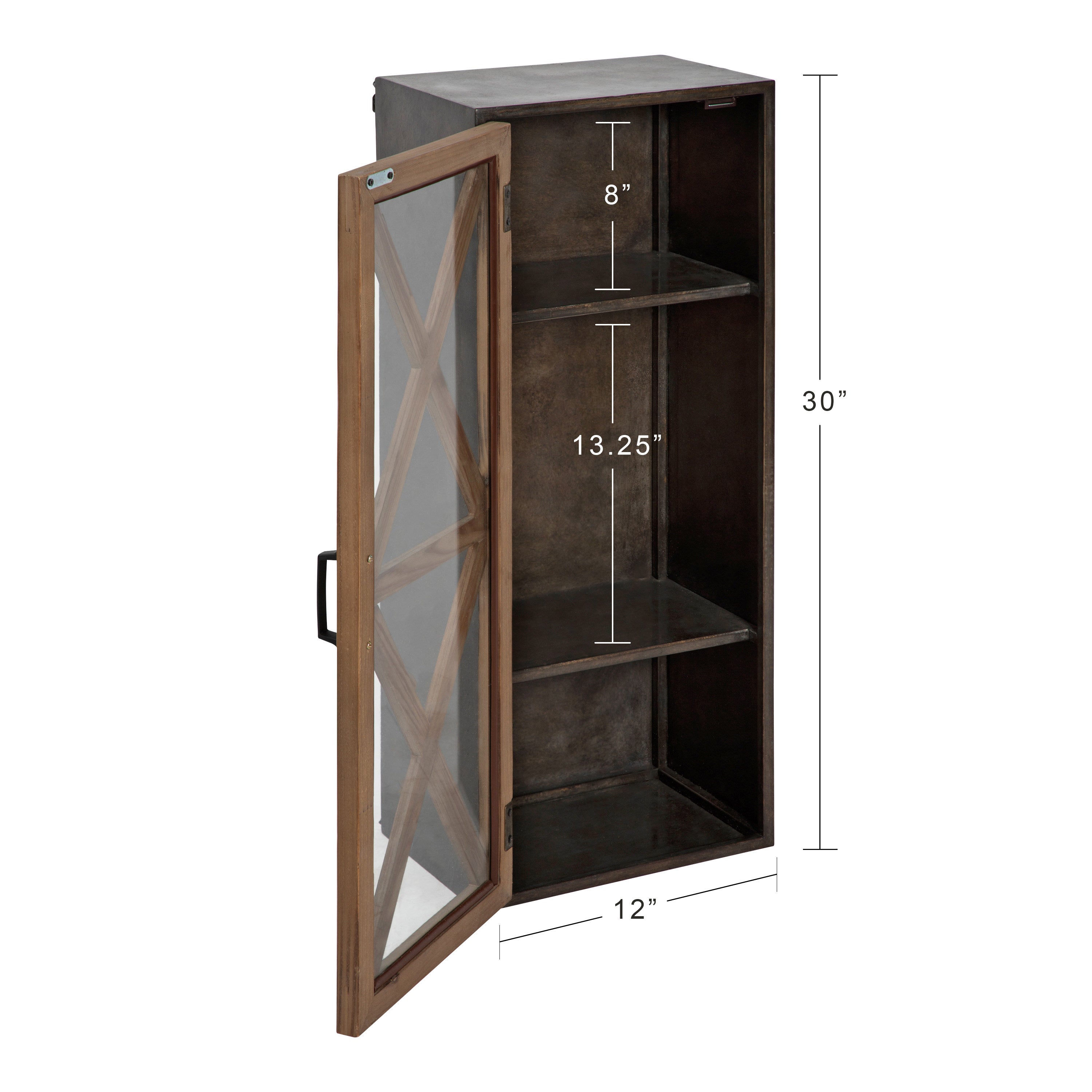 Cabinet 12x8x30 Rustic Brown Black 5