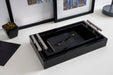 Tray Set Black Silver 2 Piece 6