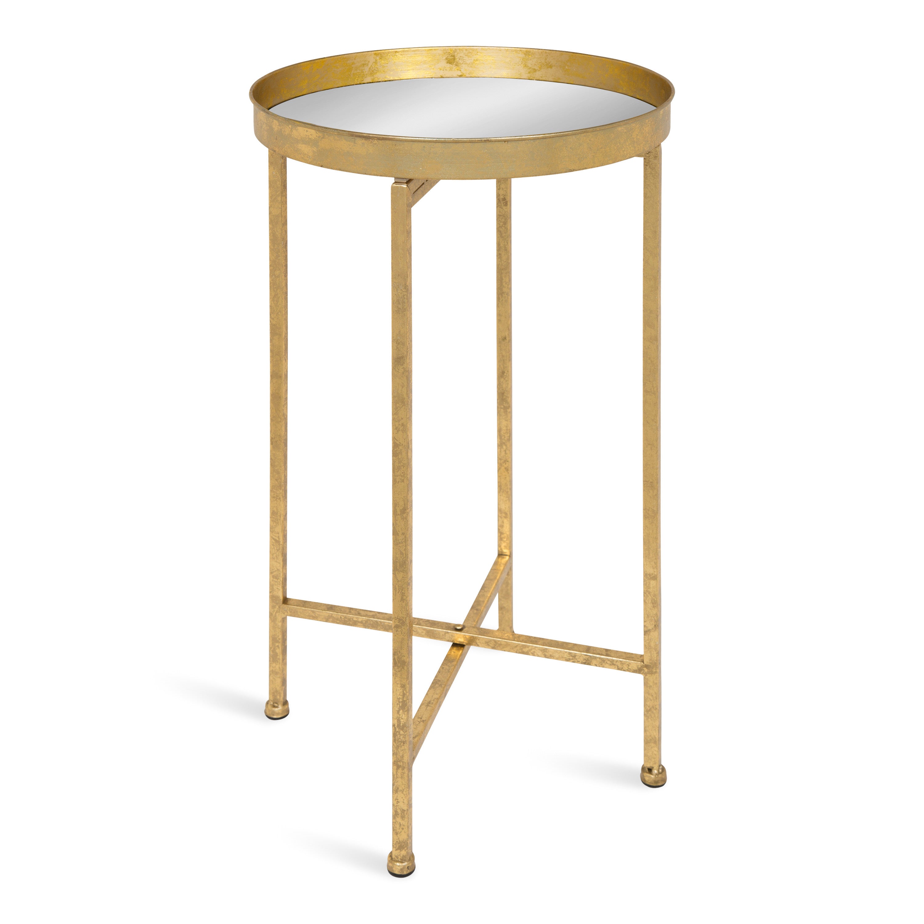 Tea Table Gold Mirror 14x14x26 1