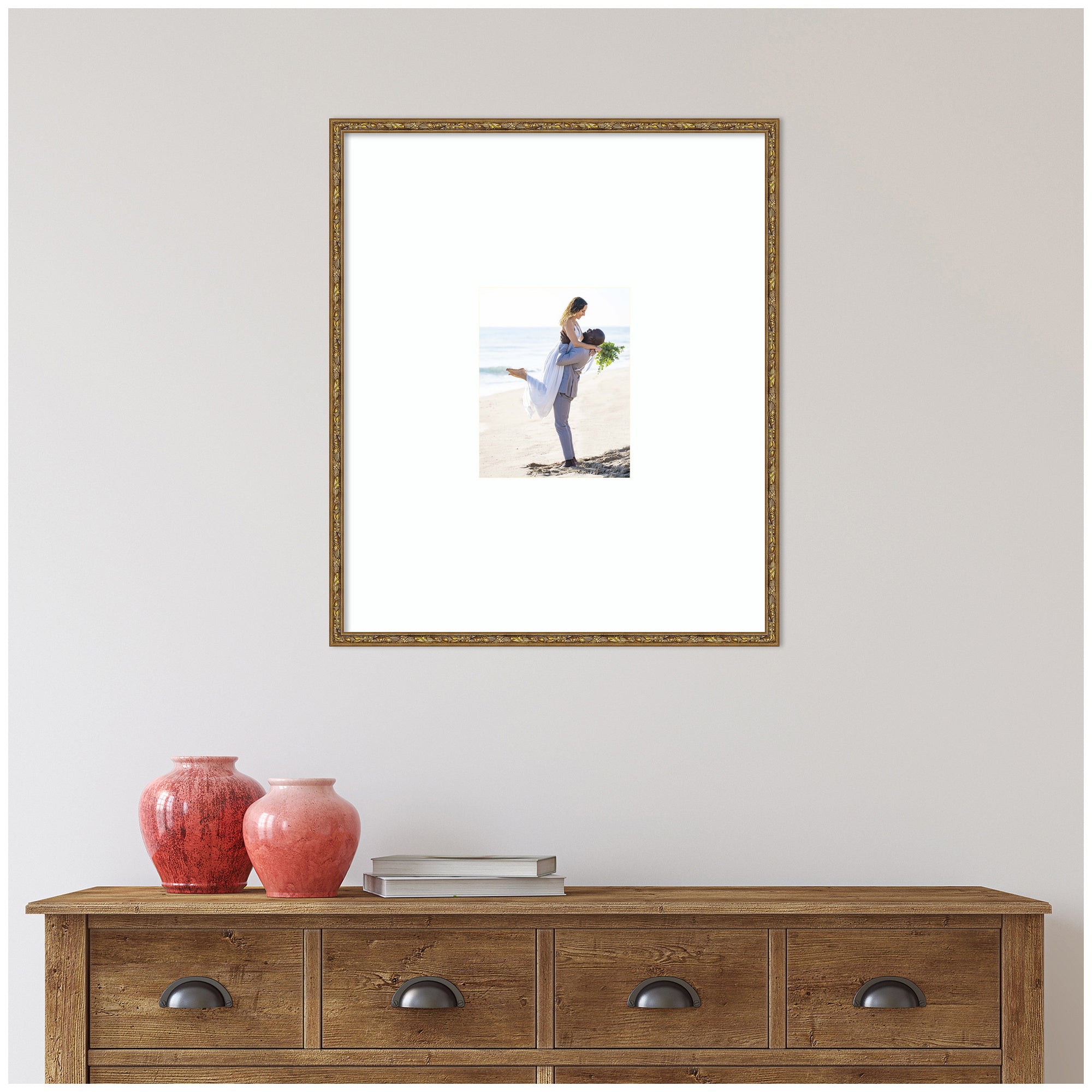 Wall Frame Belvedere Bronze 22x26 matted to 8x10 6
