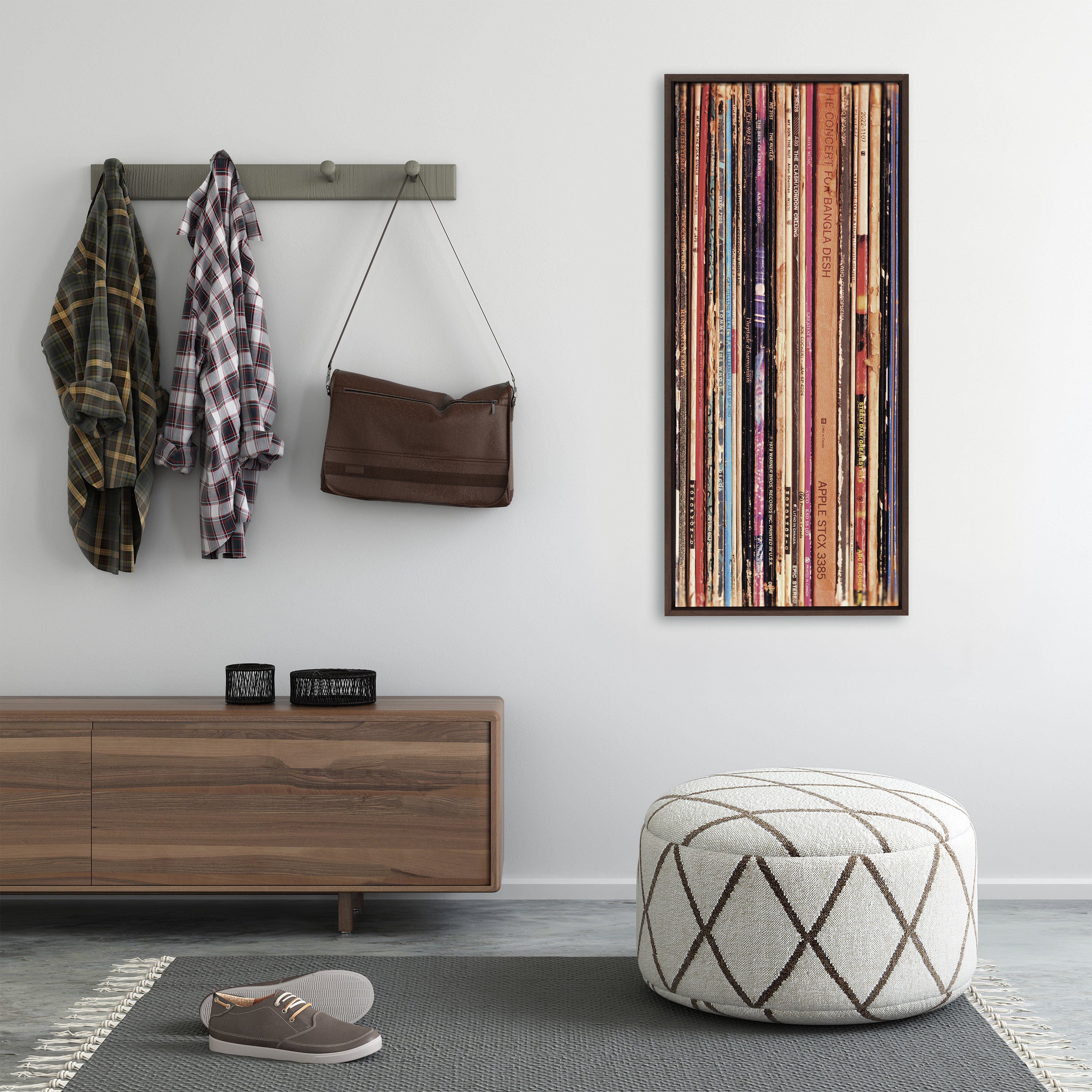 Framed Canvas Sylvie Walnut 18x40 4