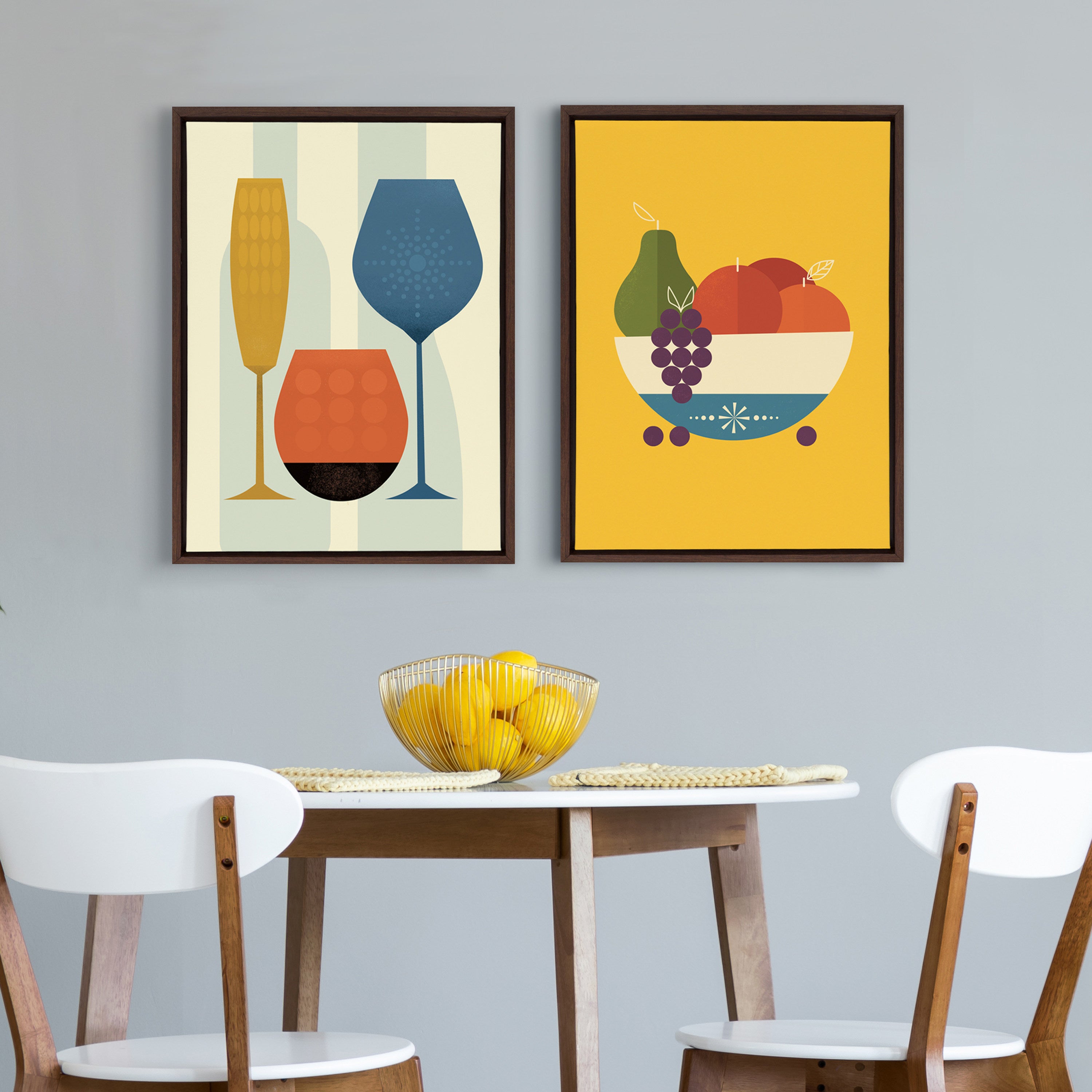 Sylvie Wine Framed Canvas by Amber Leaders Designs