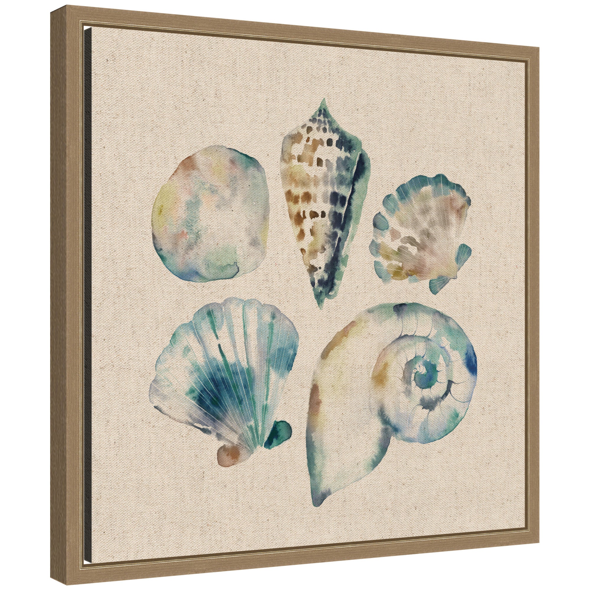 Framed Canvas Sylvie Dark Gold 16x16 1