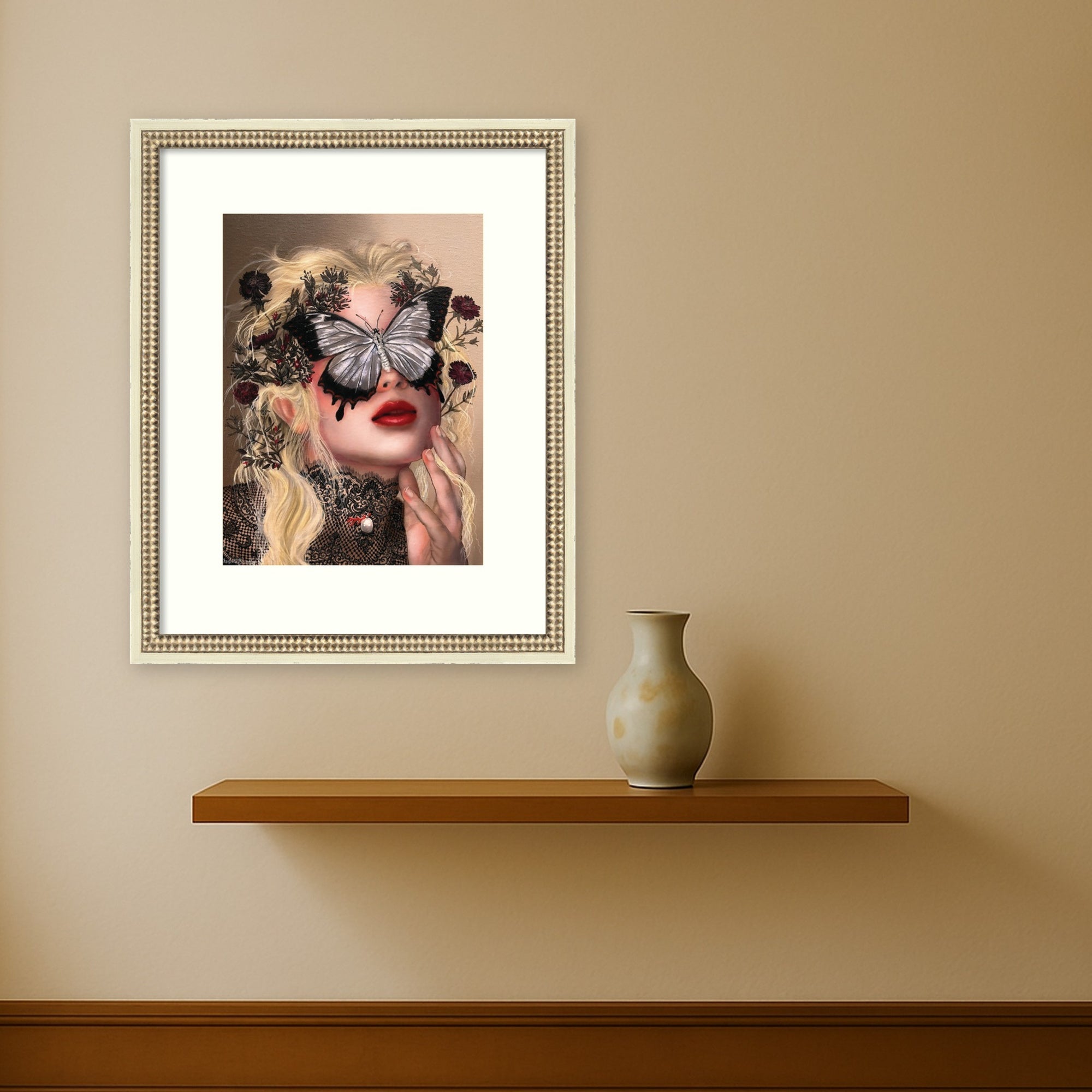 Framed Art 18 x 22 Castellan Distressed White 5