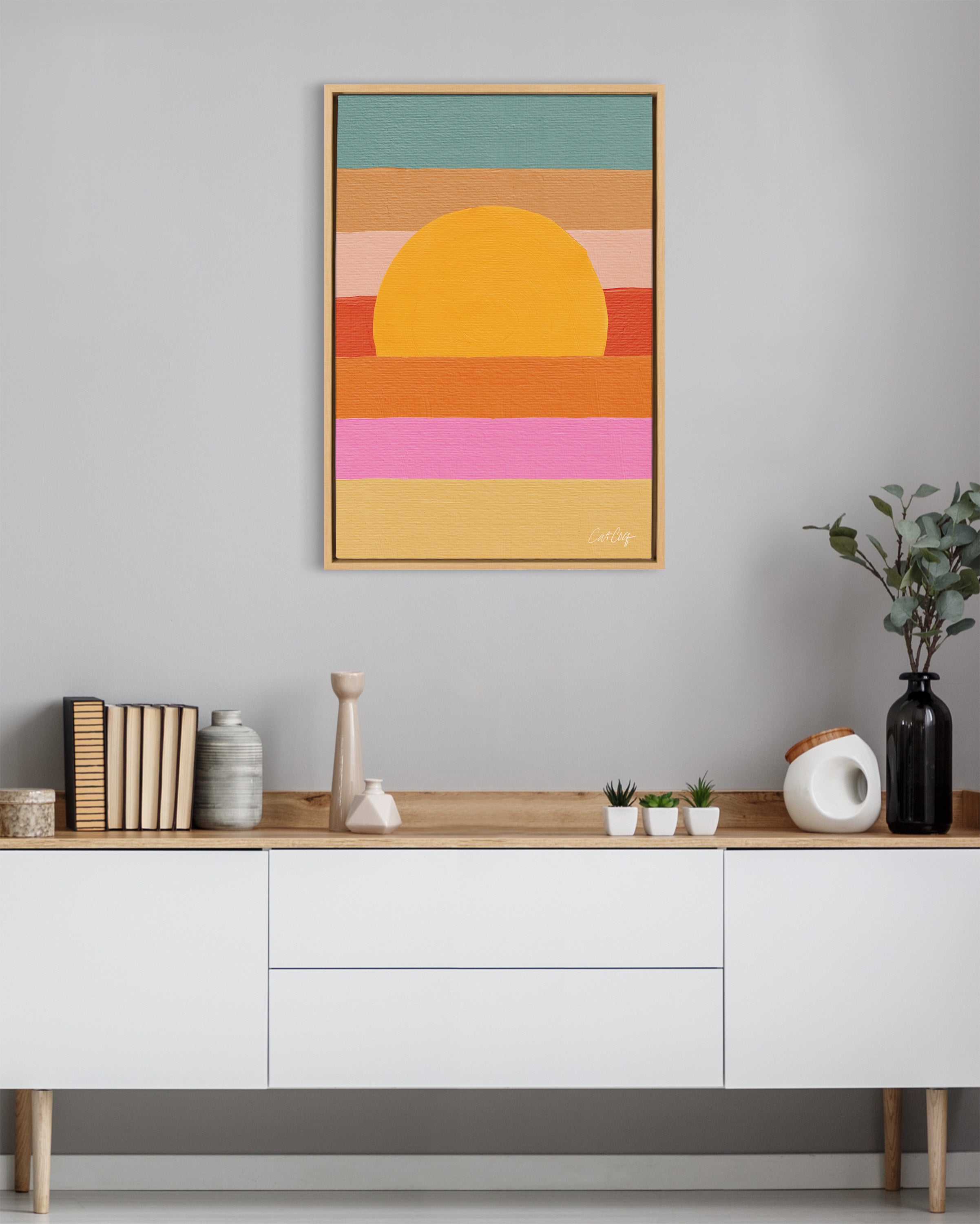 Sylvie Sunset Waves Framed Canvas by Cat Coquillette