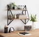 Accent Shelf Rustic Brown Black 2 Shelves 7