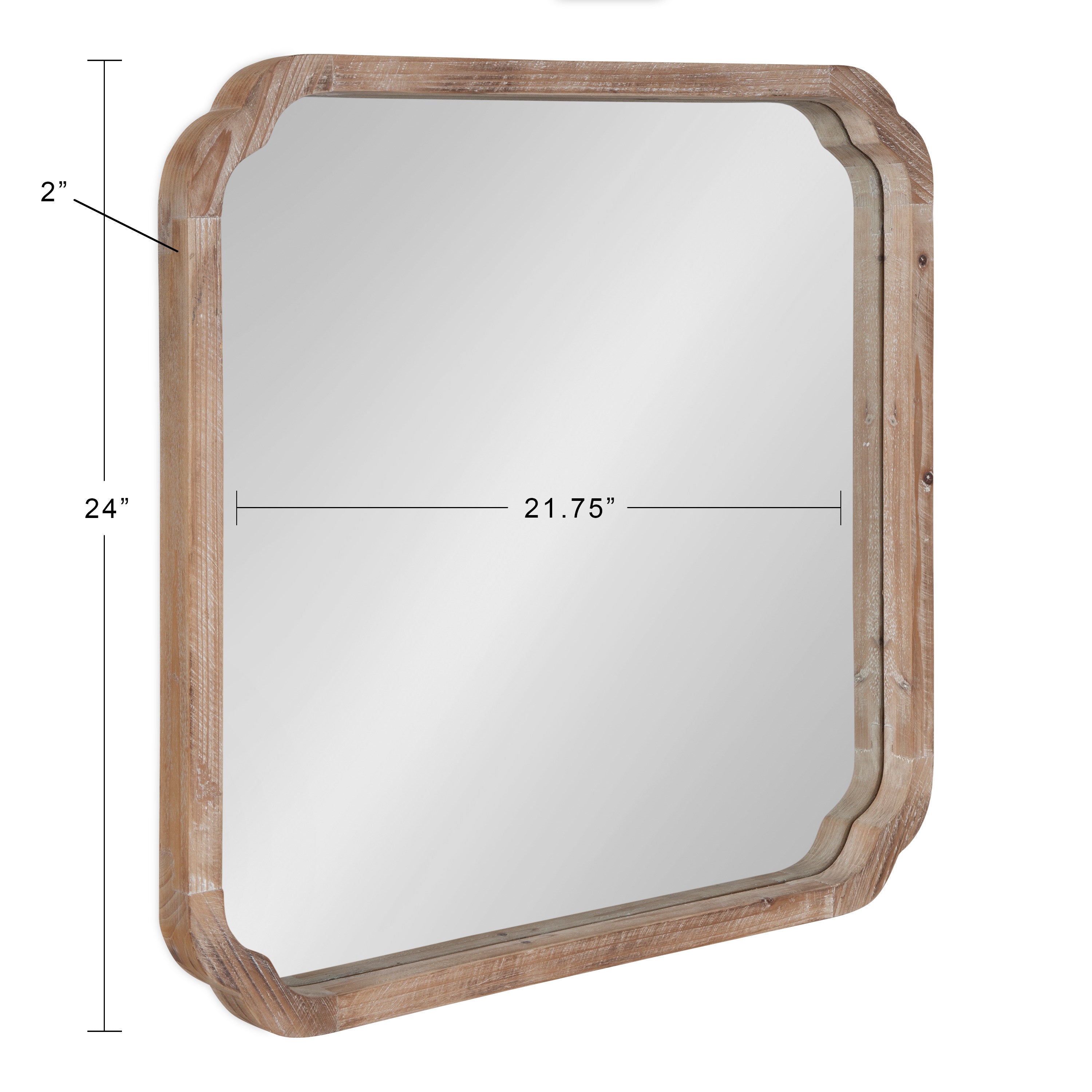 Scallop Mirror Rustic Brown 24x24 5