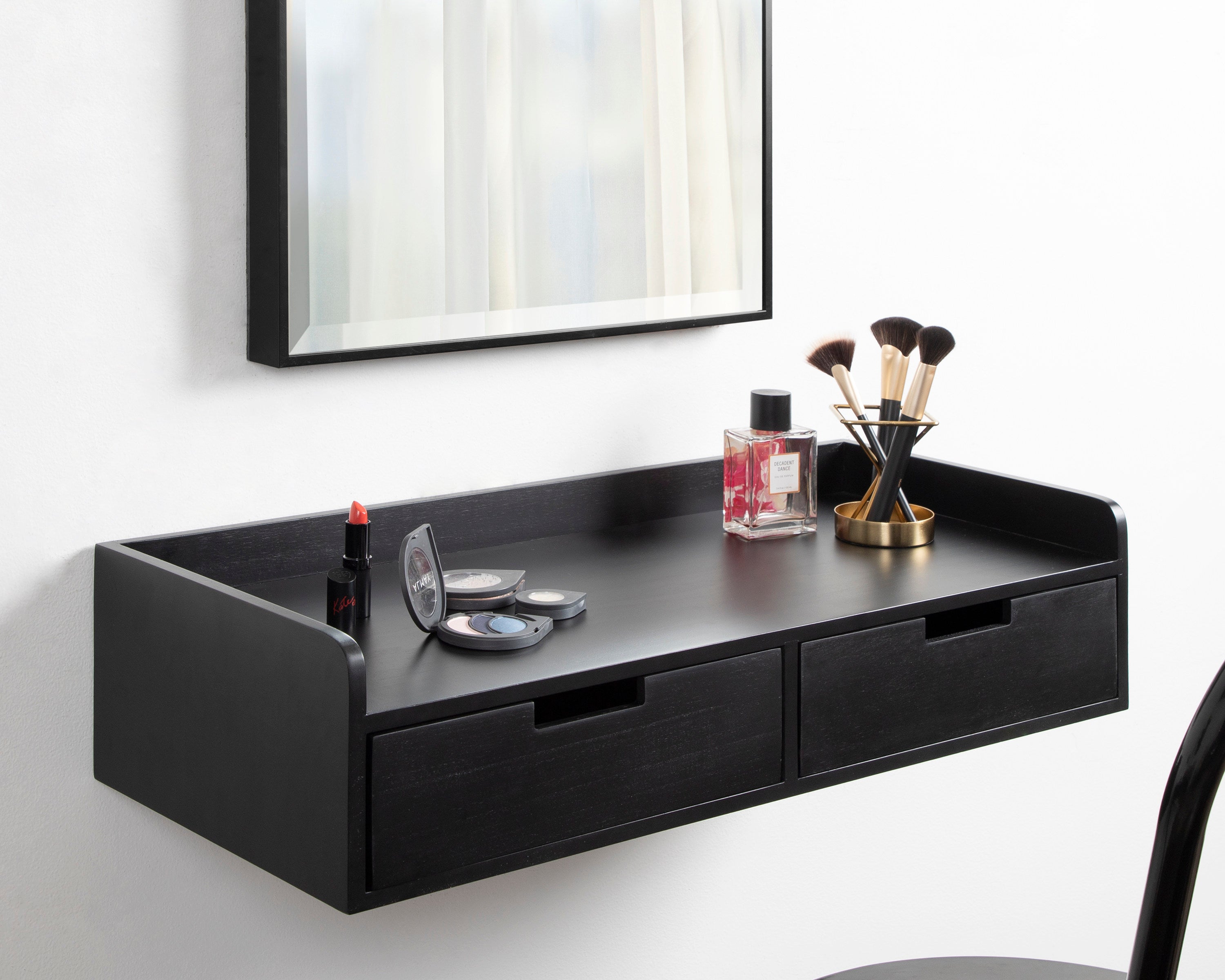Floating Console Table Black 28x12x6.5 7