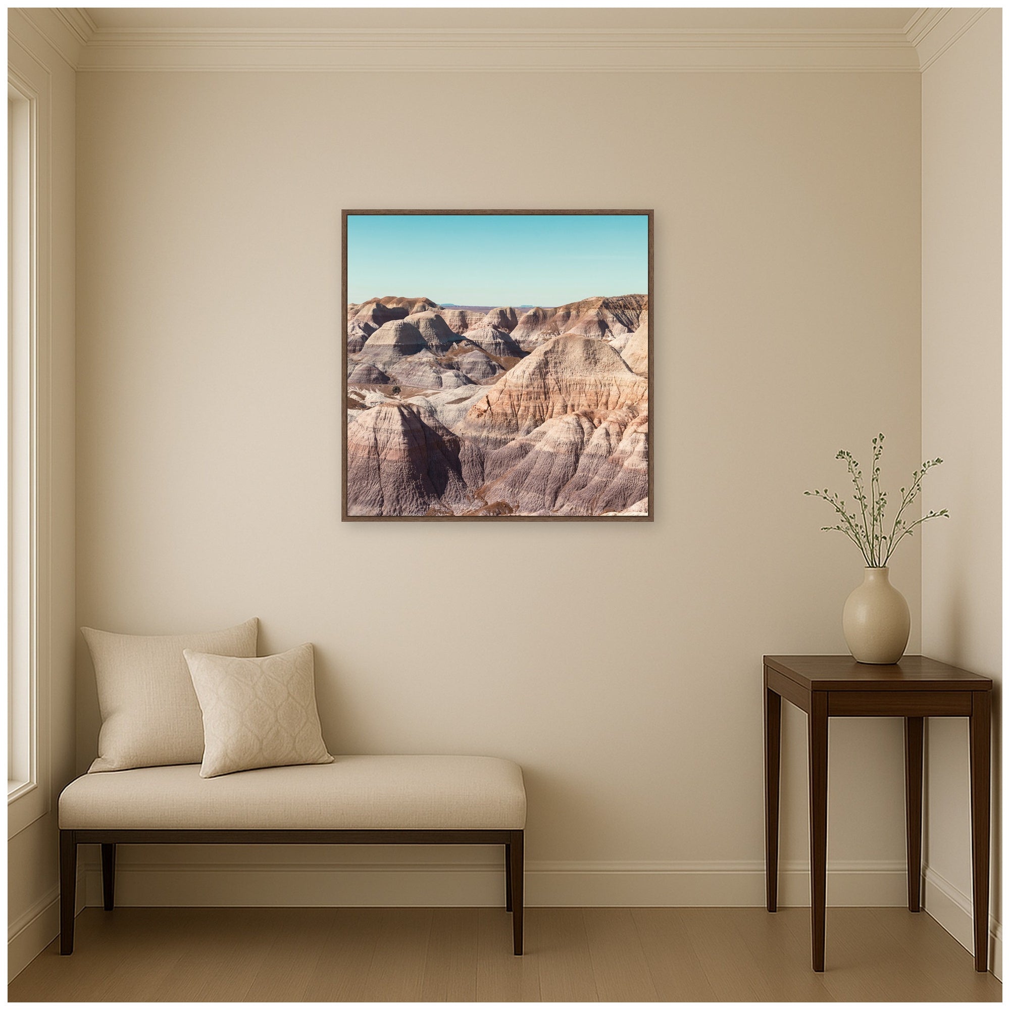 Framed Canvas 30x30 Sylvie Walnut 5