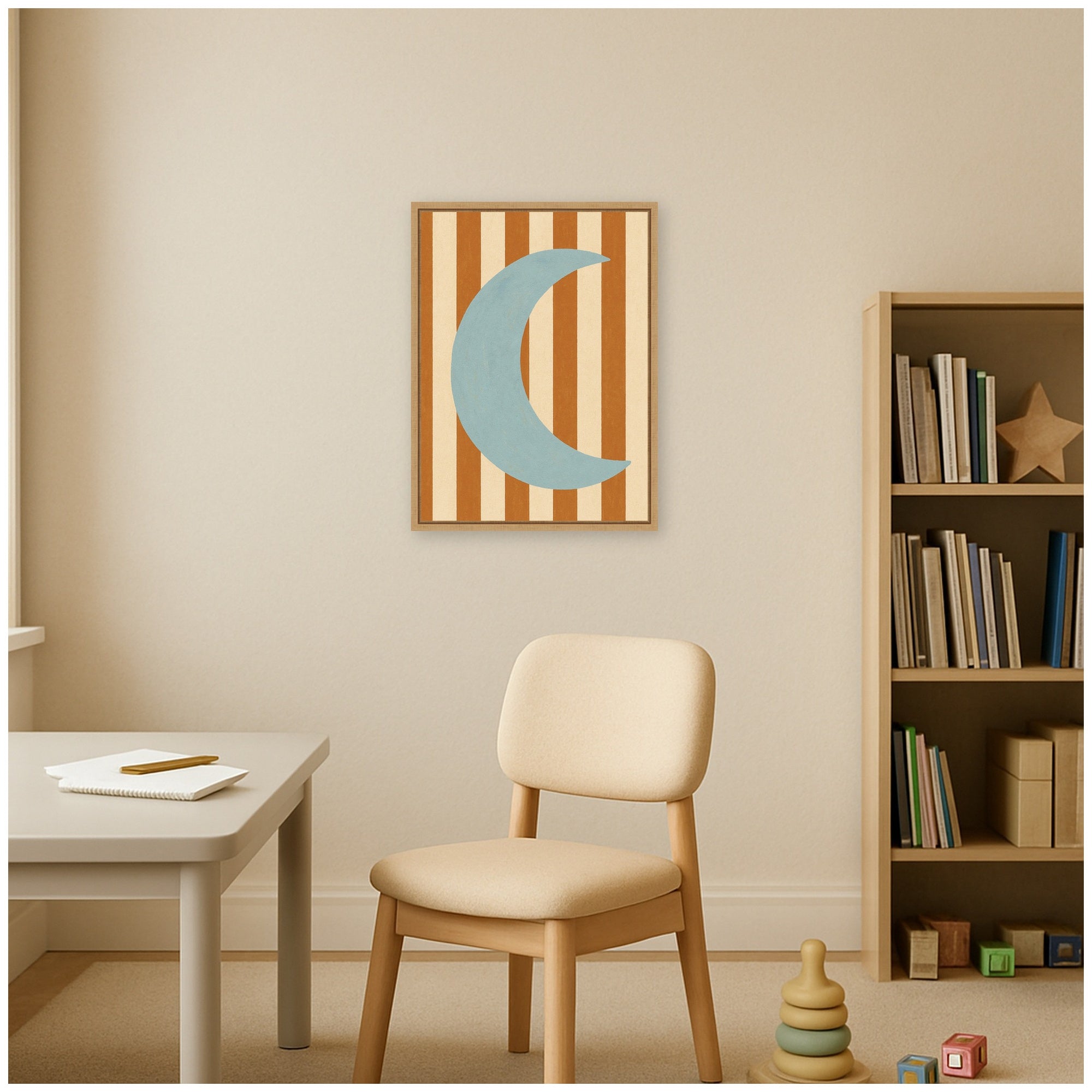 Moon by Laura Moss Framed Canvas Wall Art Print