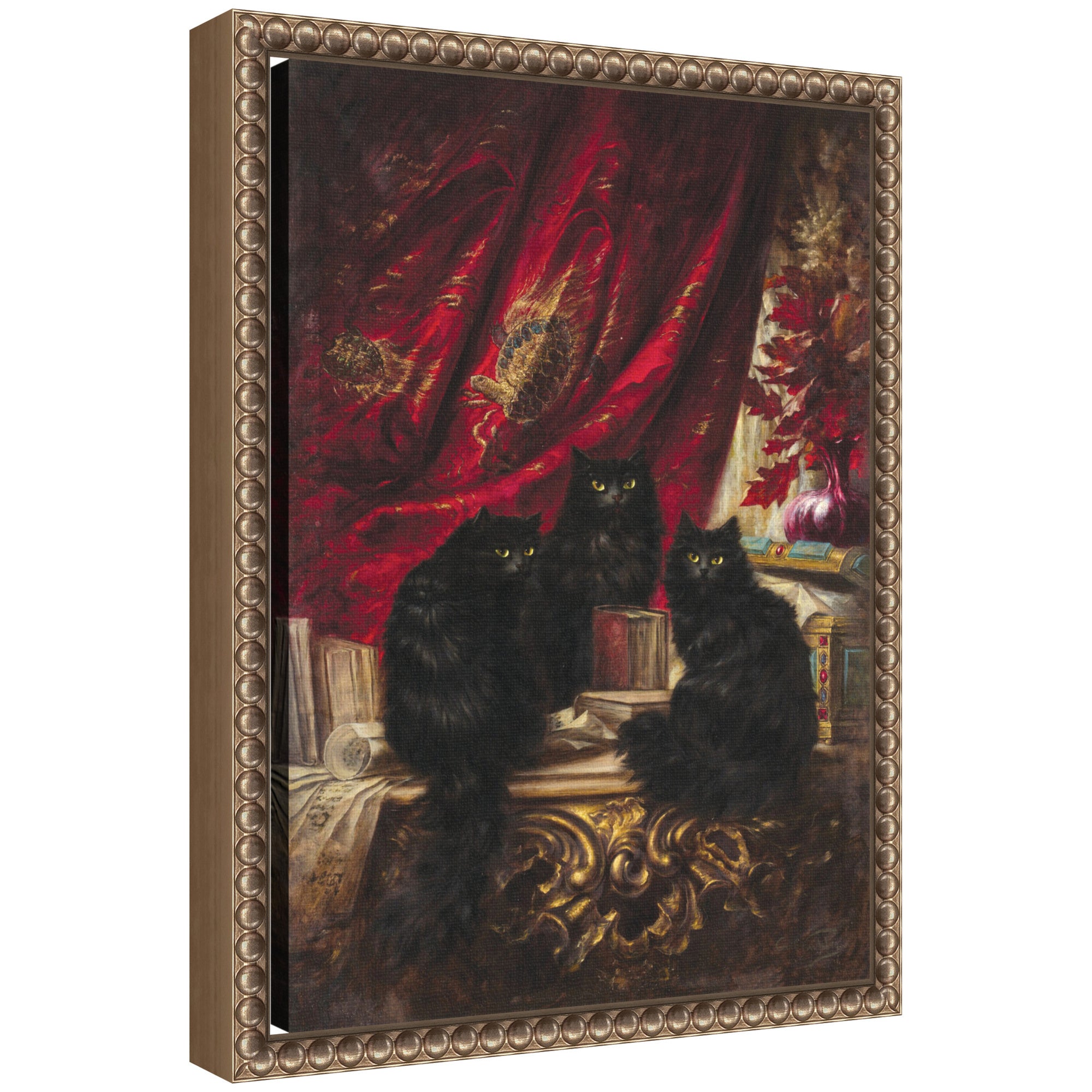 Framed Canvas 10x13 Sylvie Beaded Dark Gold 1
