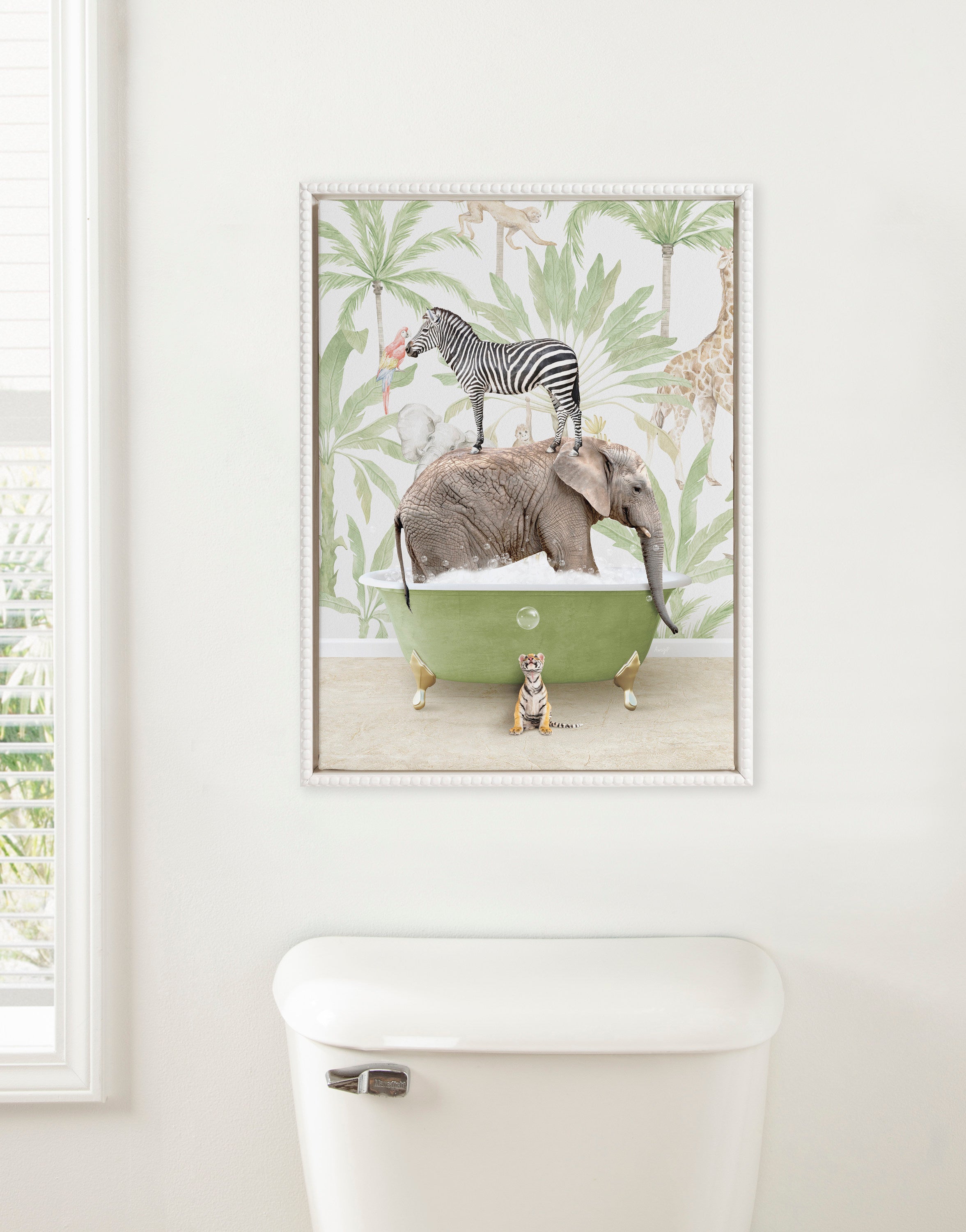 Framed Canvas Sylvie Beaded White 18x24 5