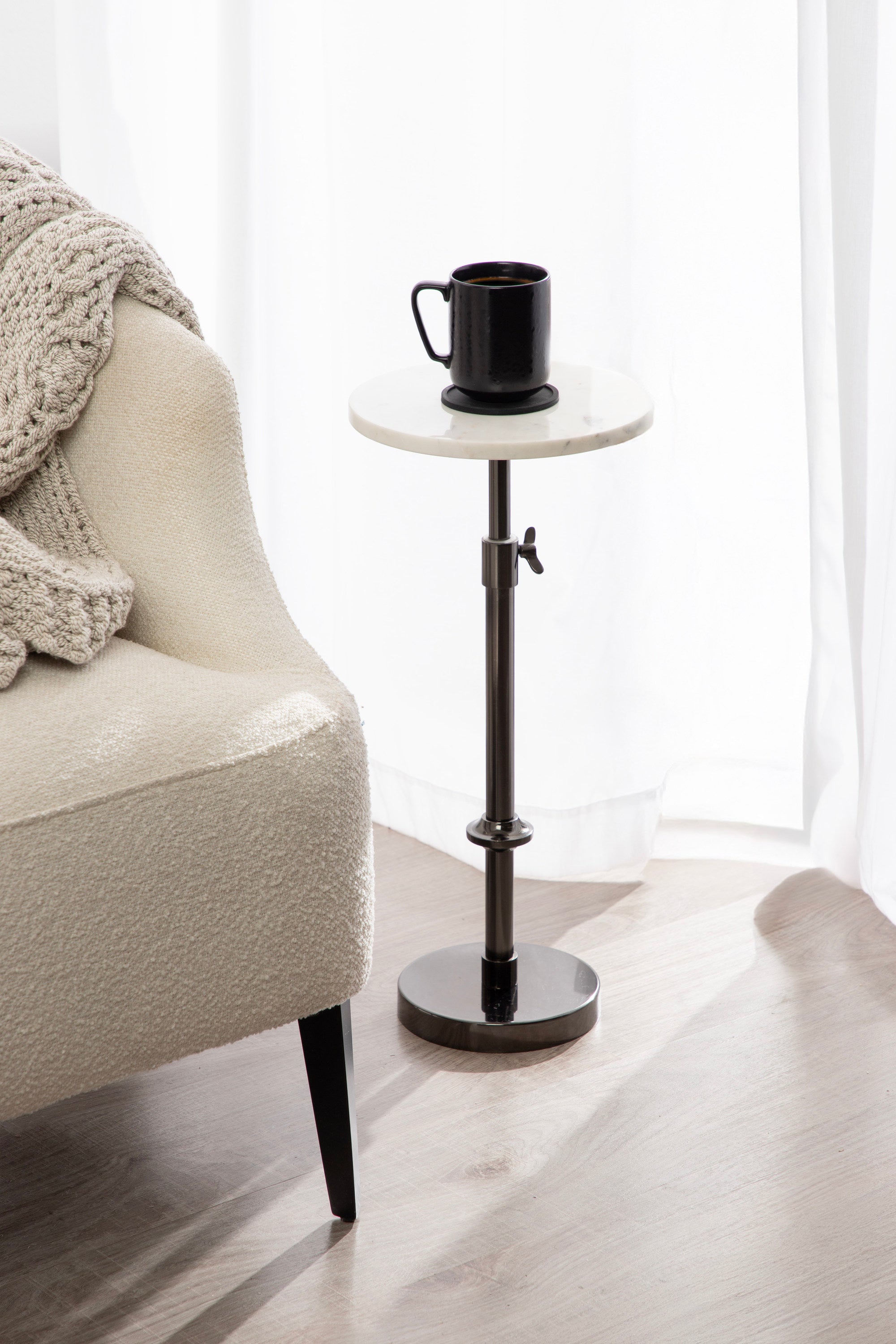 Drink Table White Pewter 10x10x30 7