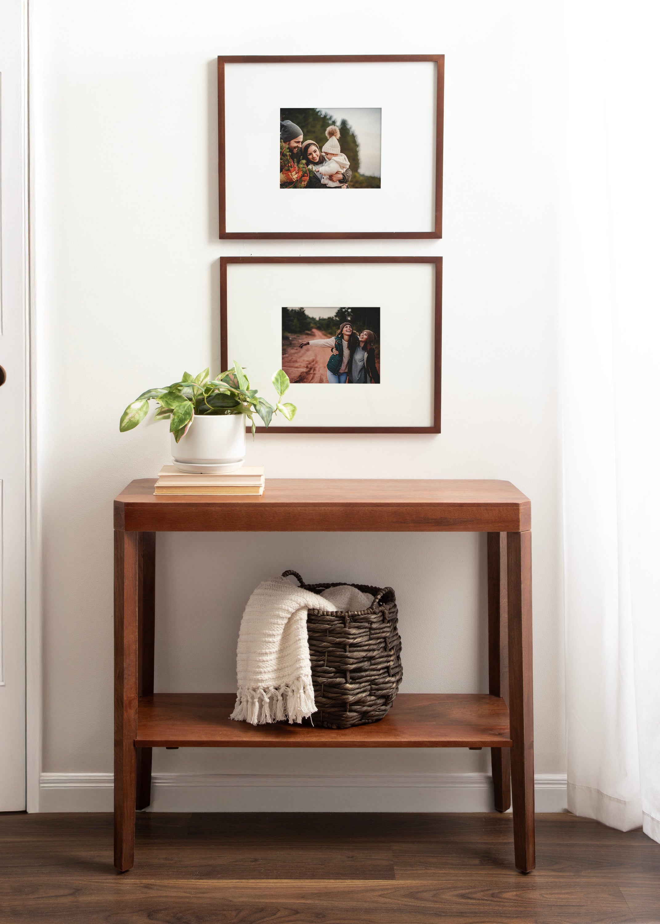 Console Table Walnut Brown 36x14x33 7