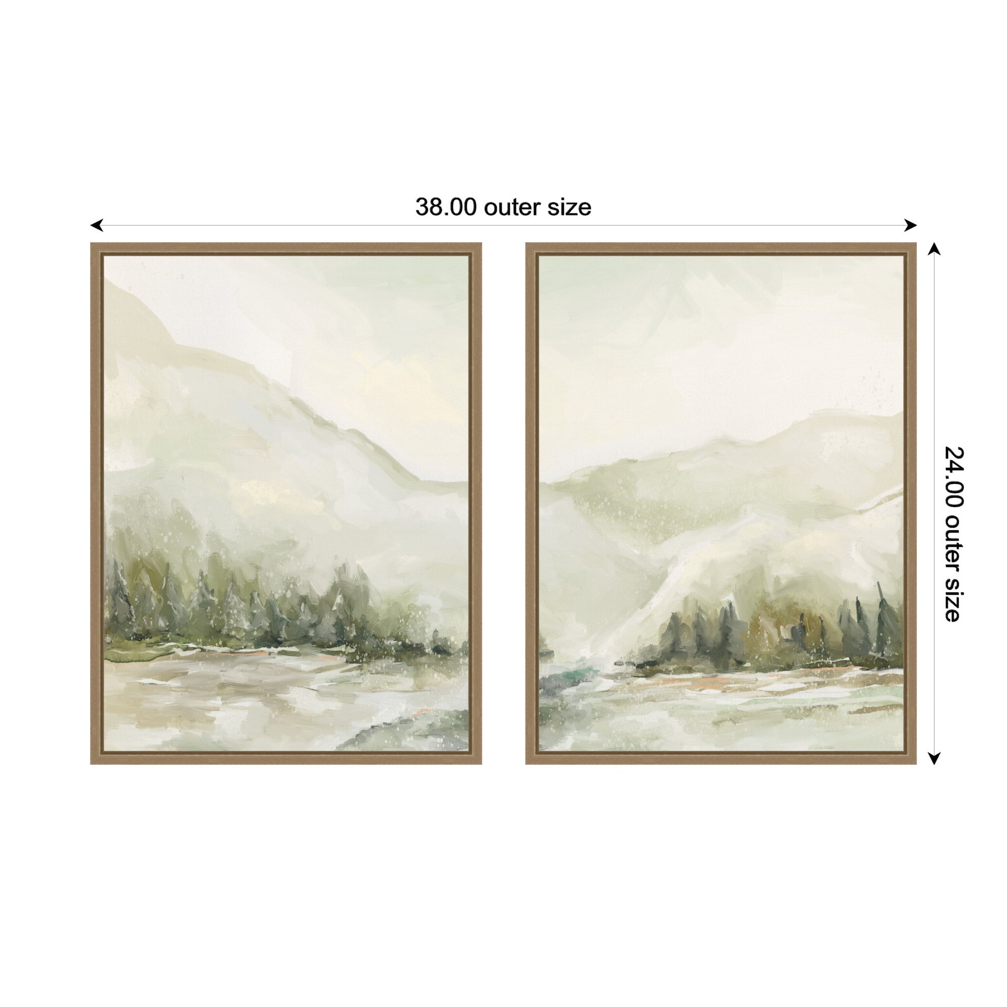 Art Set Sylvie Dark Gold 2 Piece Set 18x24 2