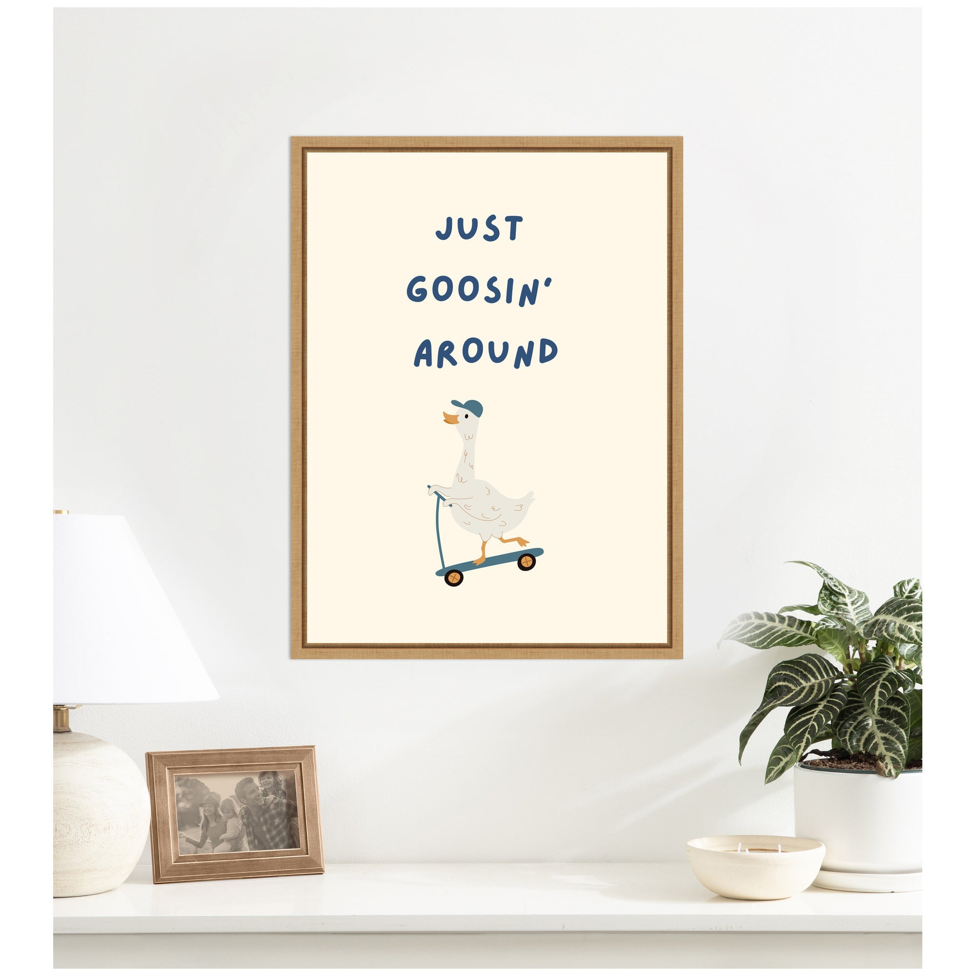 Just Goosin Around by Laura Moss Framed Canvas Wall Art Print