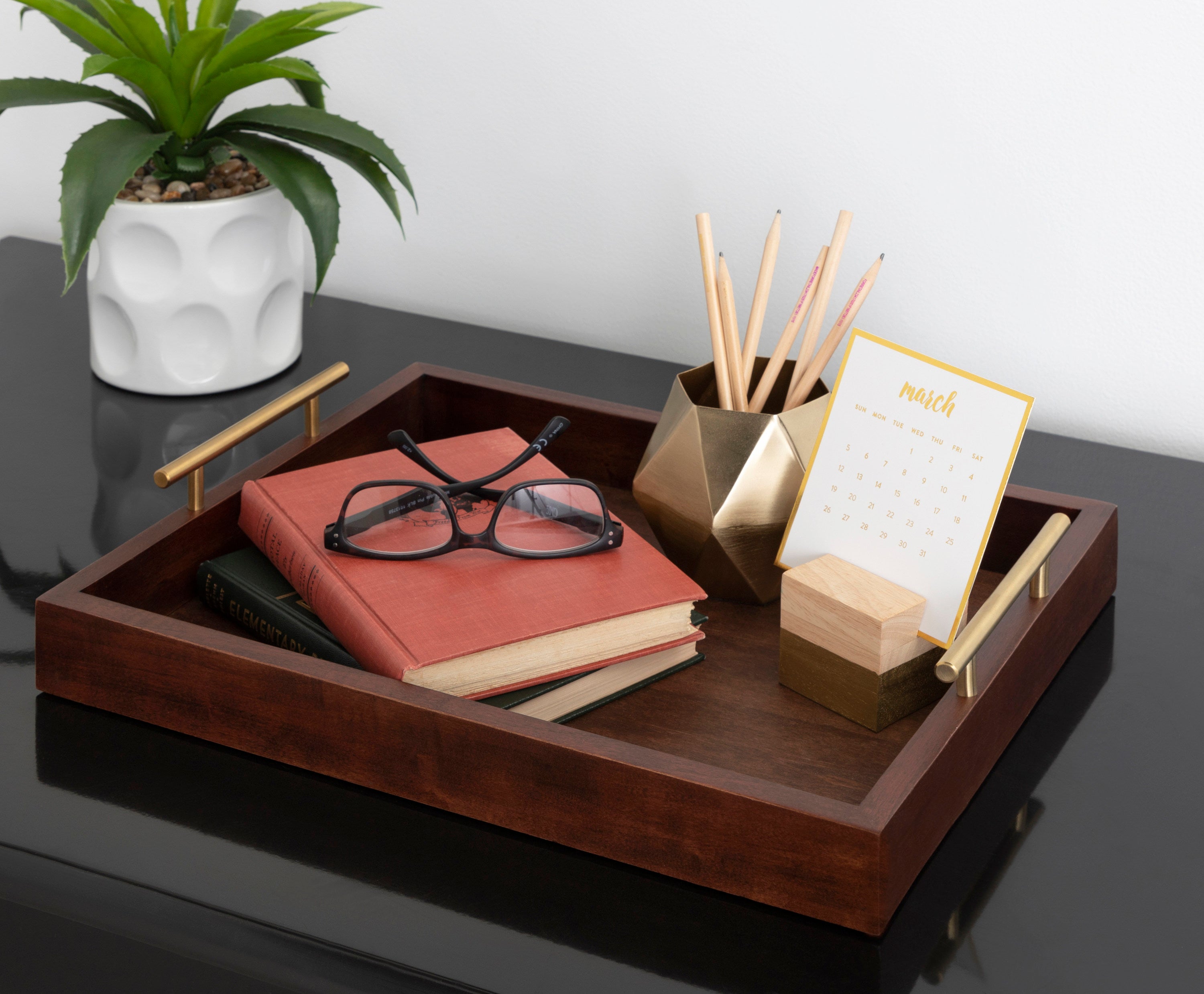 Single Tray Walnut Brown 17x13 5