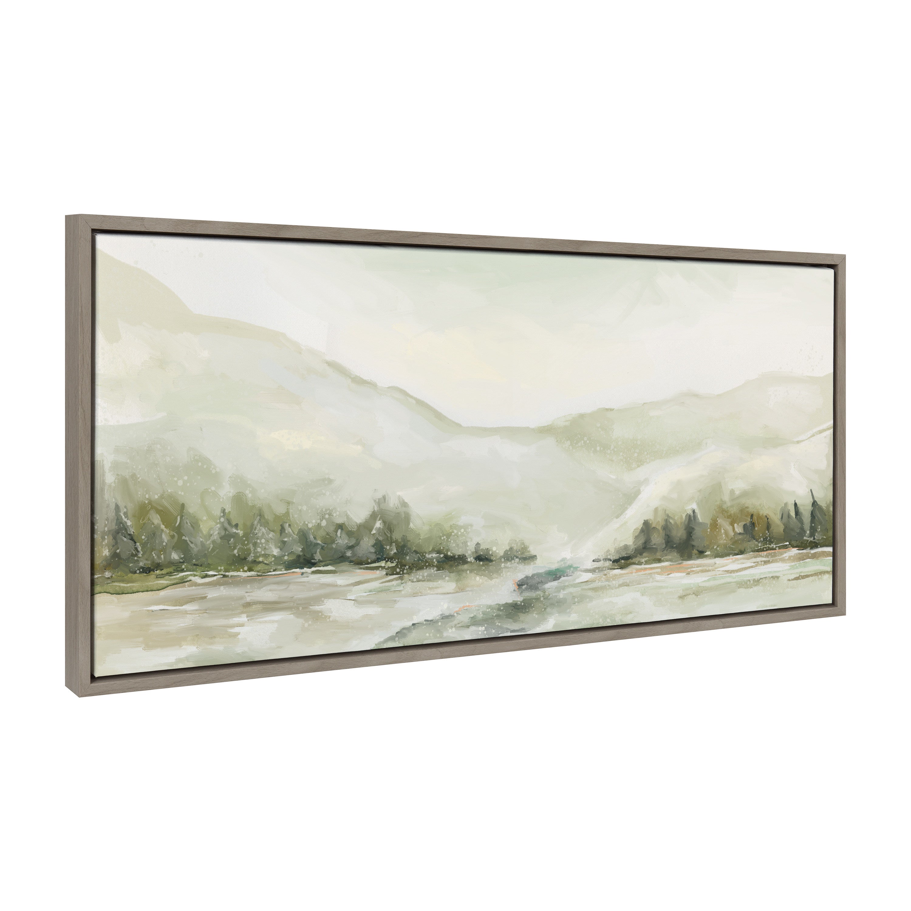 Framed Canvas 18x40 Sylvie Graywash 1