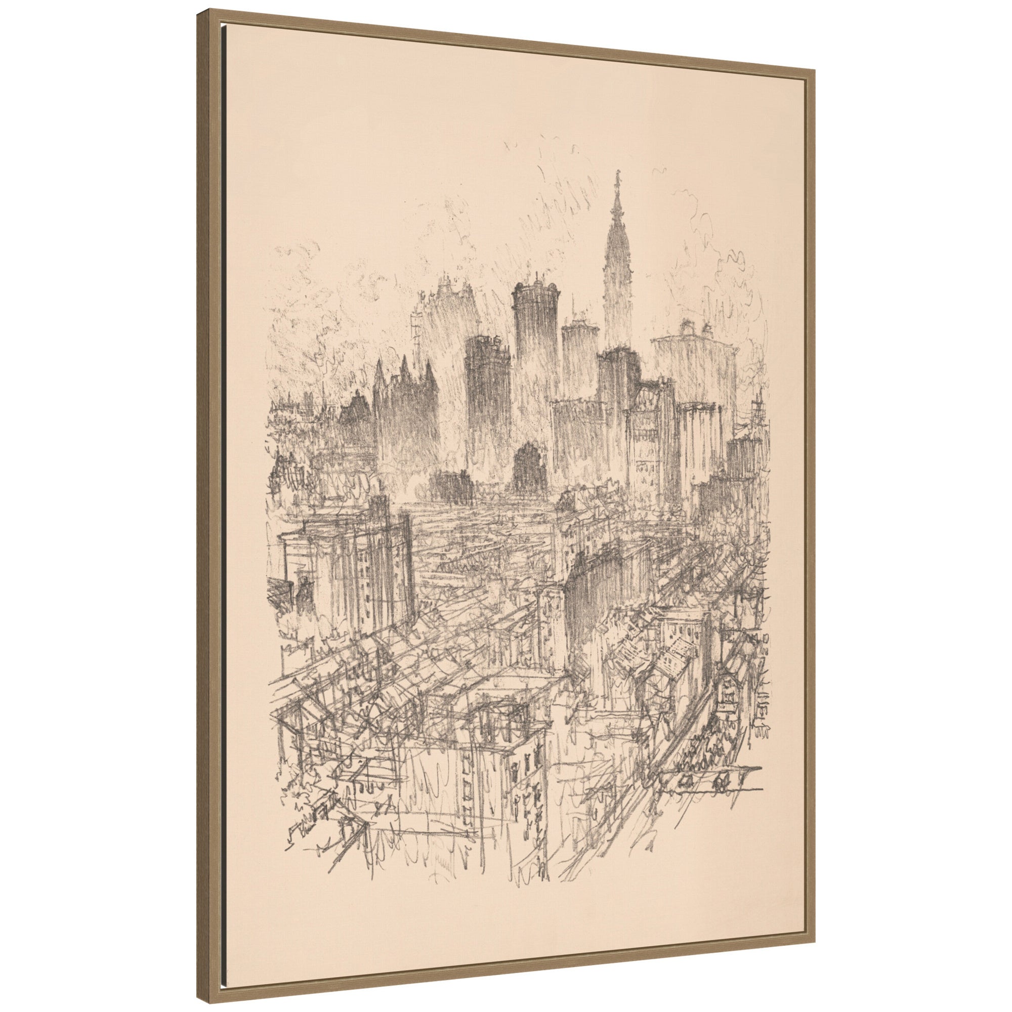 Framed Canvas Sylvie Dark Gold 28x38 1