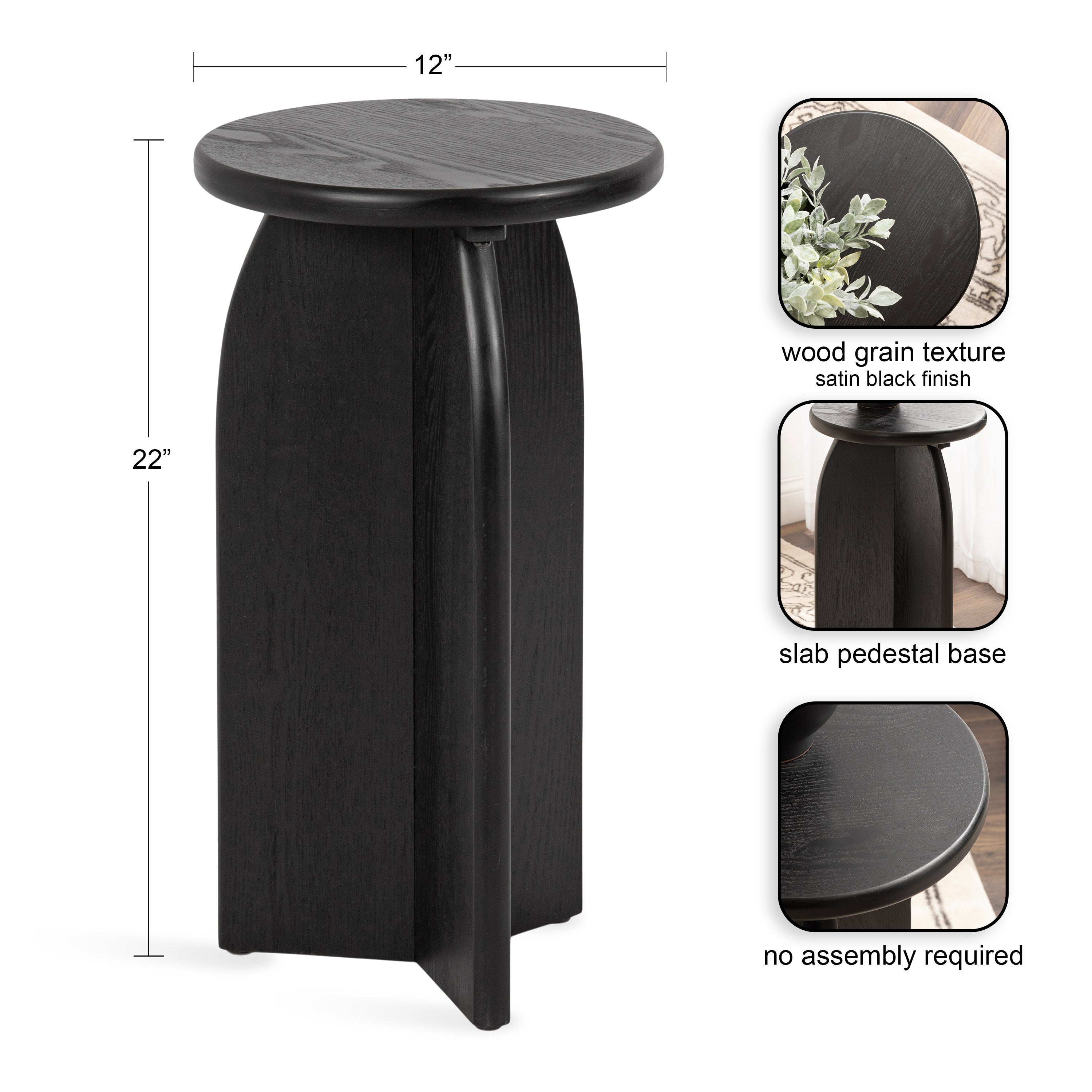 Drink Table Black 12x12x22 2