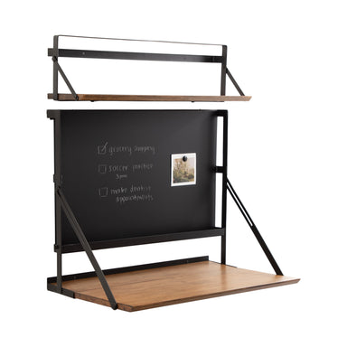 Wall Mounted Desk Rustic Brown Black 27x18x30 1