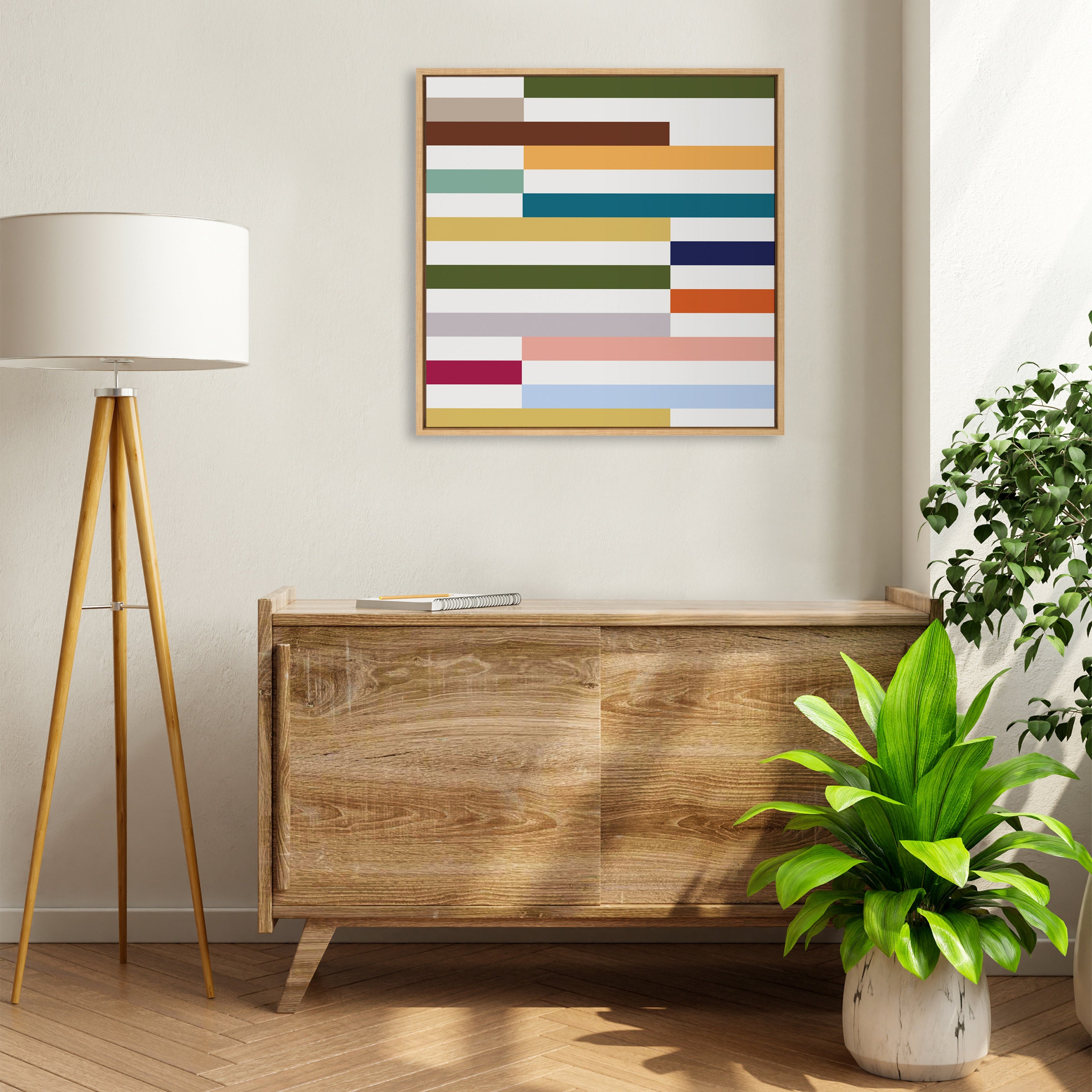 Framed Canvas 30x30 Sylvie Natural 5