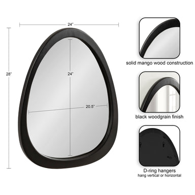 Irregular Mirror Black 24x28 2
