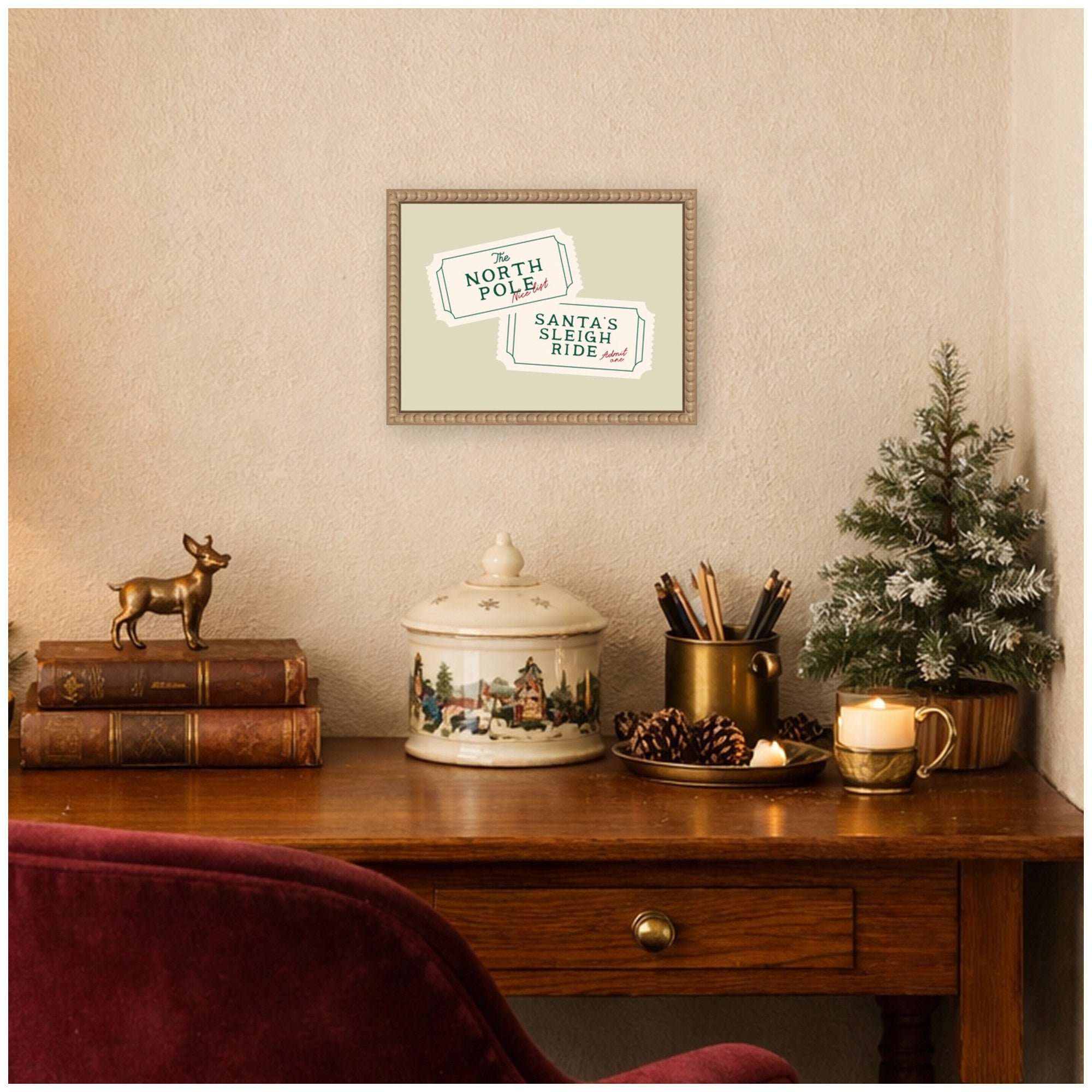 Framed Canvas Sylvie Beaded Rustic Natural 13x10 6