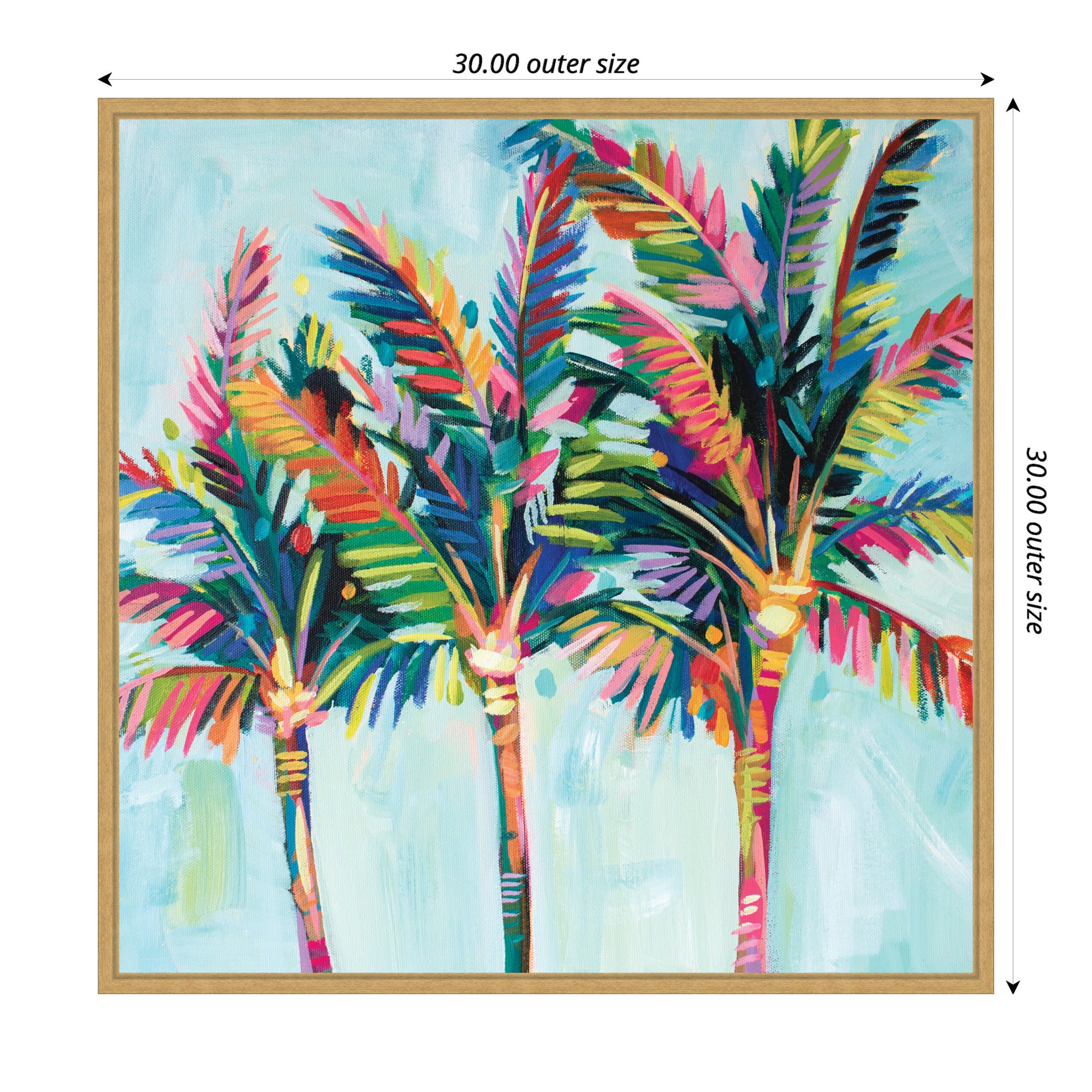 Sylvie Rainbow Coconuts Framed Canvas by Rachel Christopoulos