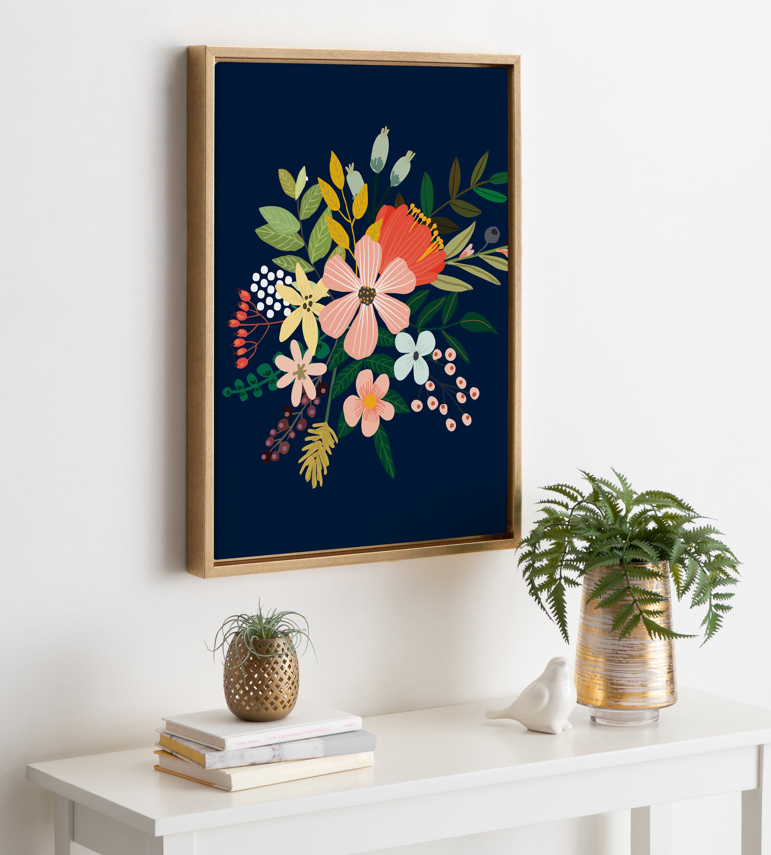 Sylvie Floralis C Framed Canvas by Mia Charro