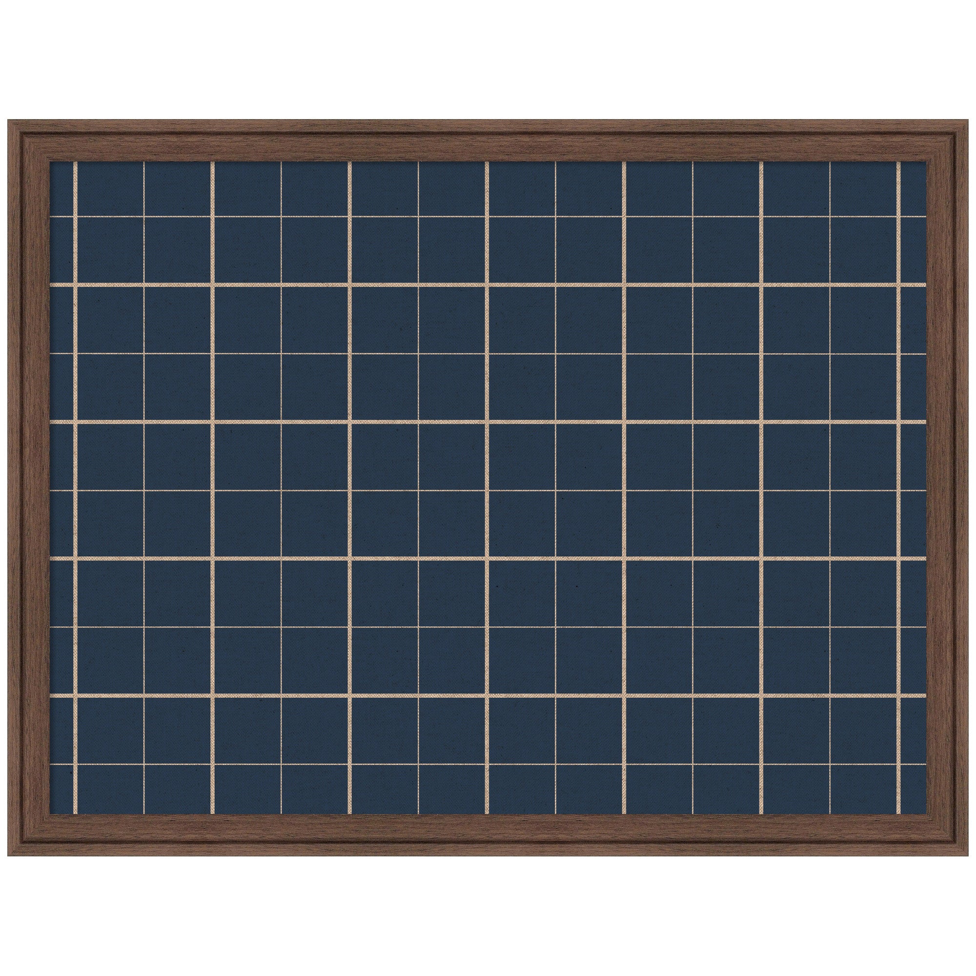 Framed Fabric Pinboard Navy Blue Plaid Wall Organization
