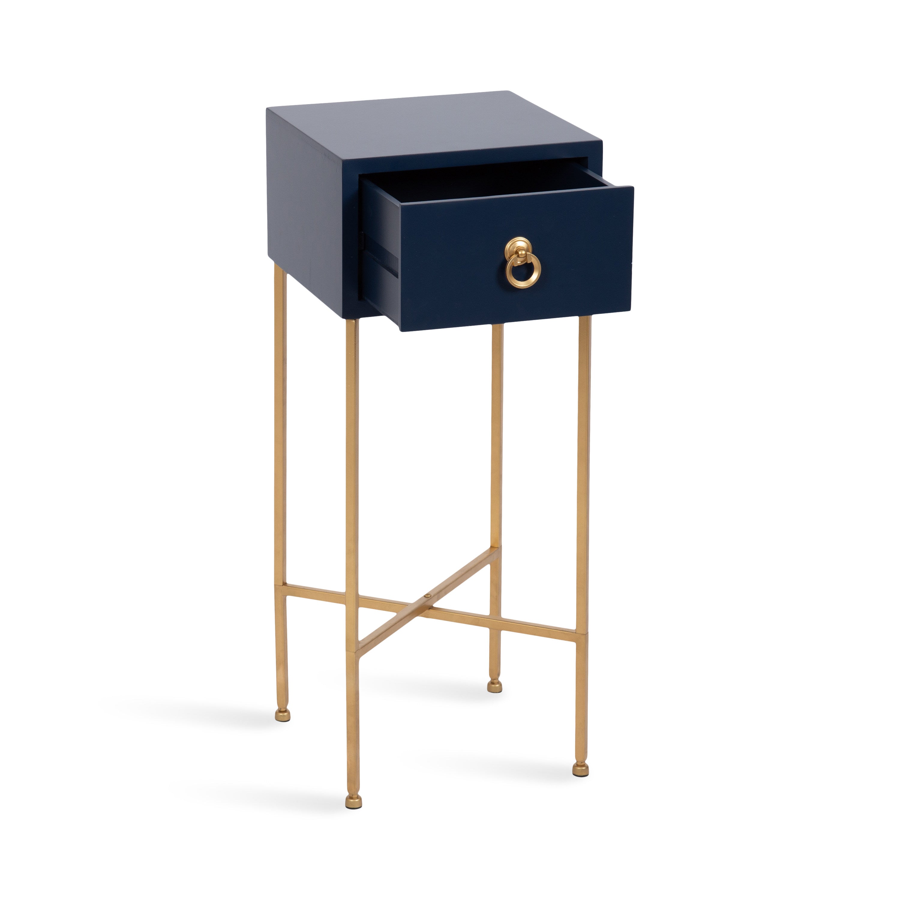 Tea Table Navy Blue Gold 12x12x30 6