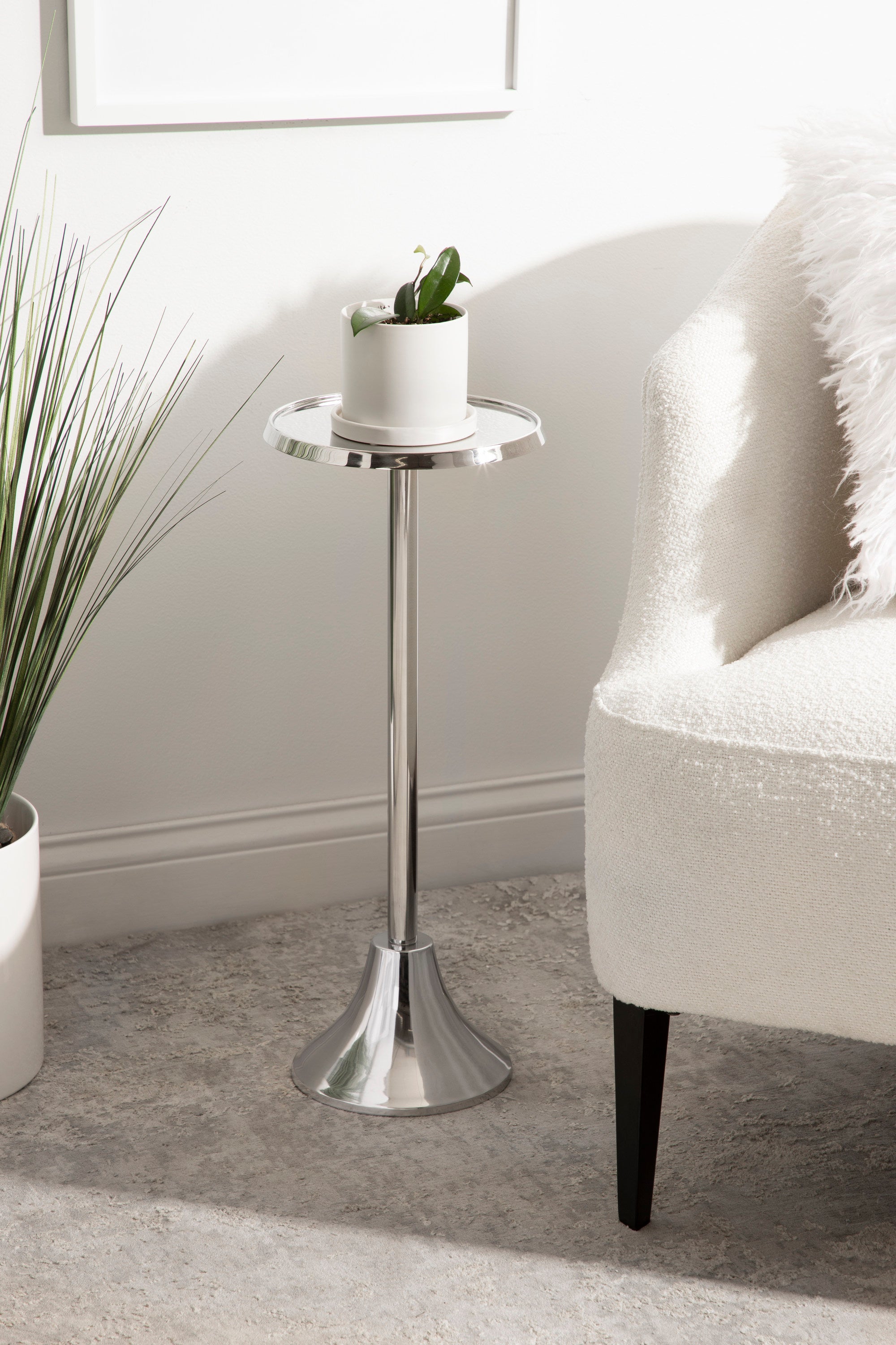 Drink Table Silver 9x9x23 6
