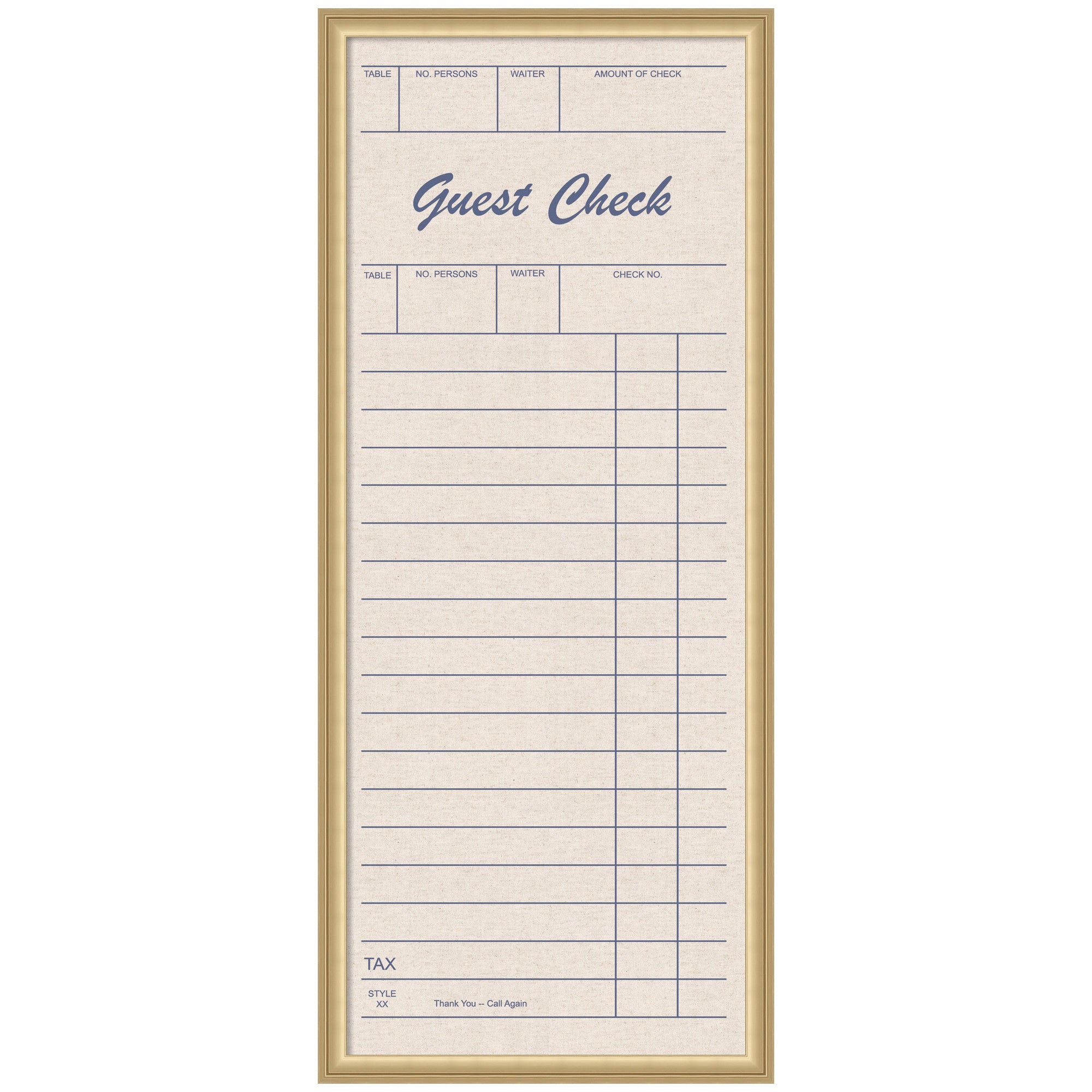 Framed Fabric Pinboard Linen Guest Check Wall Organization