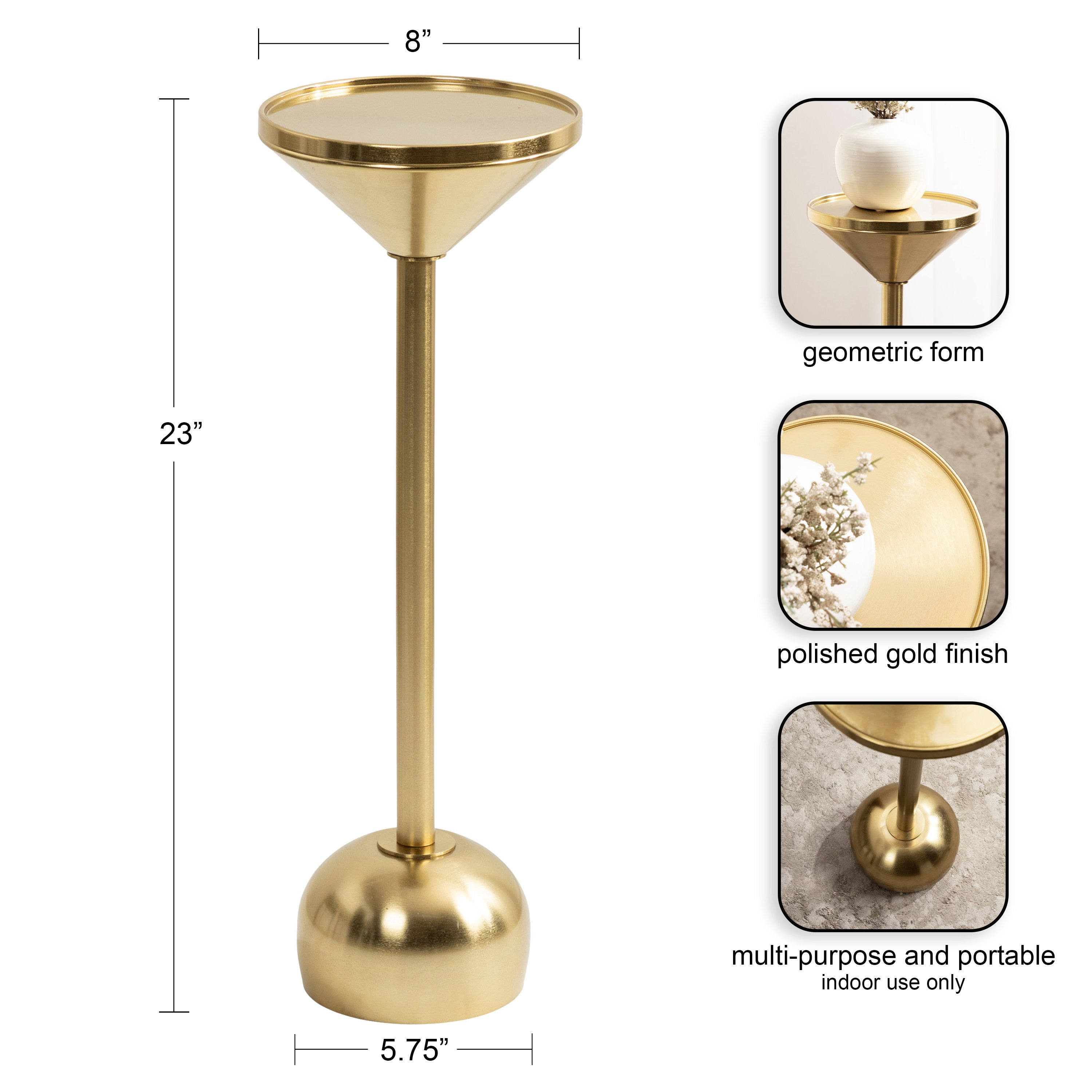 Drink Table Gold 8x8x23 2